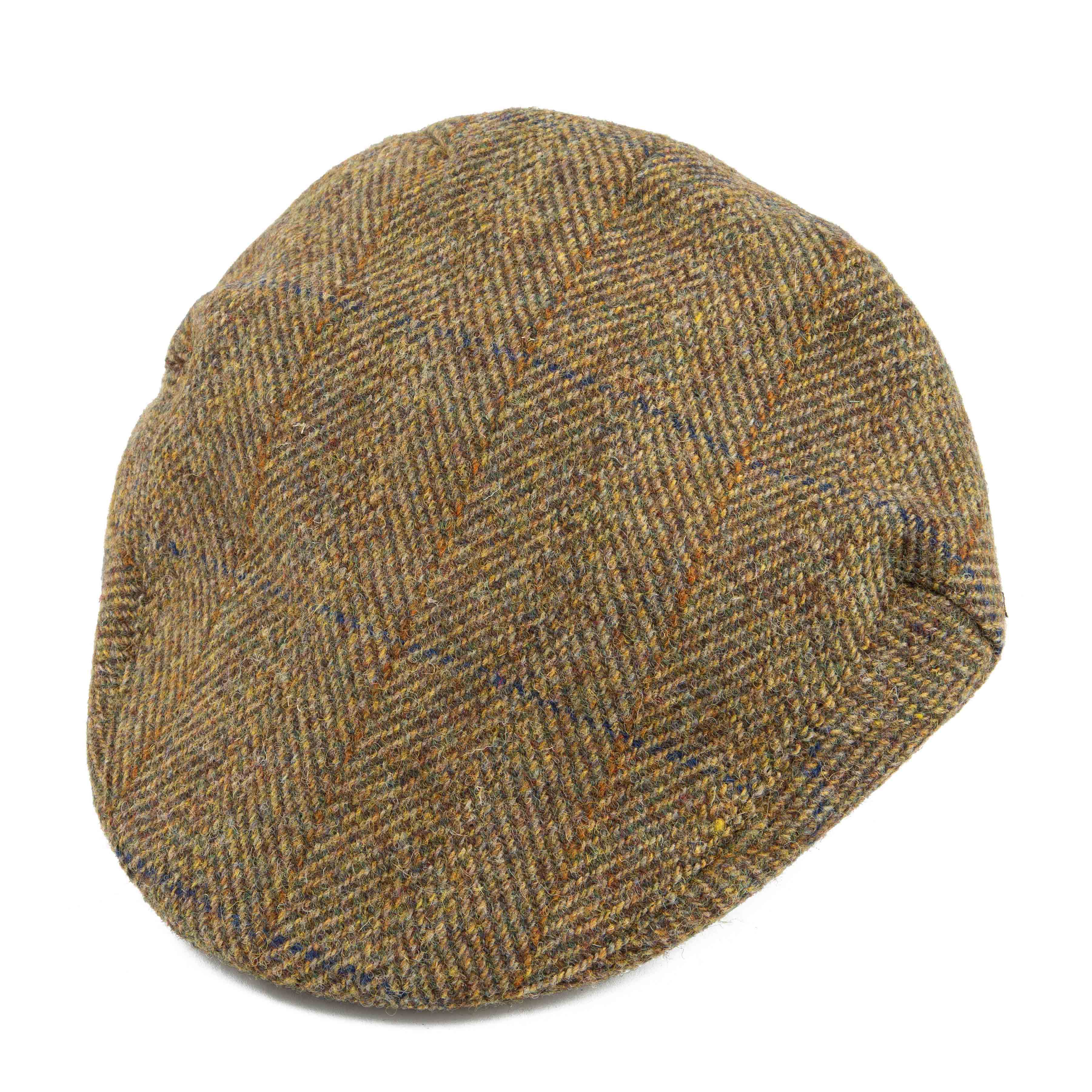 Premium brown herringbone tweed flat cap for men, ideal for traditional or sophisticated casual wear.