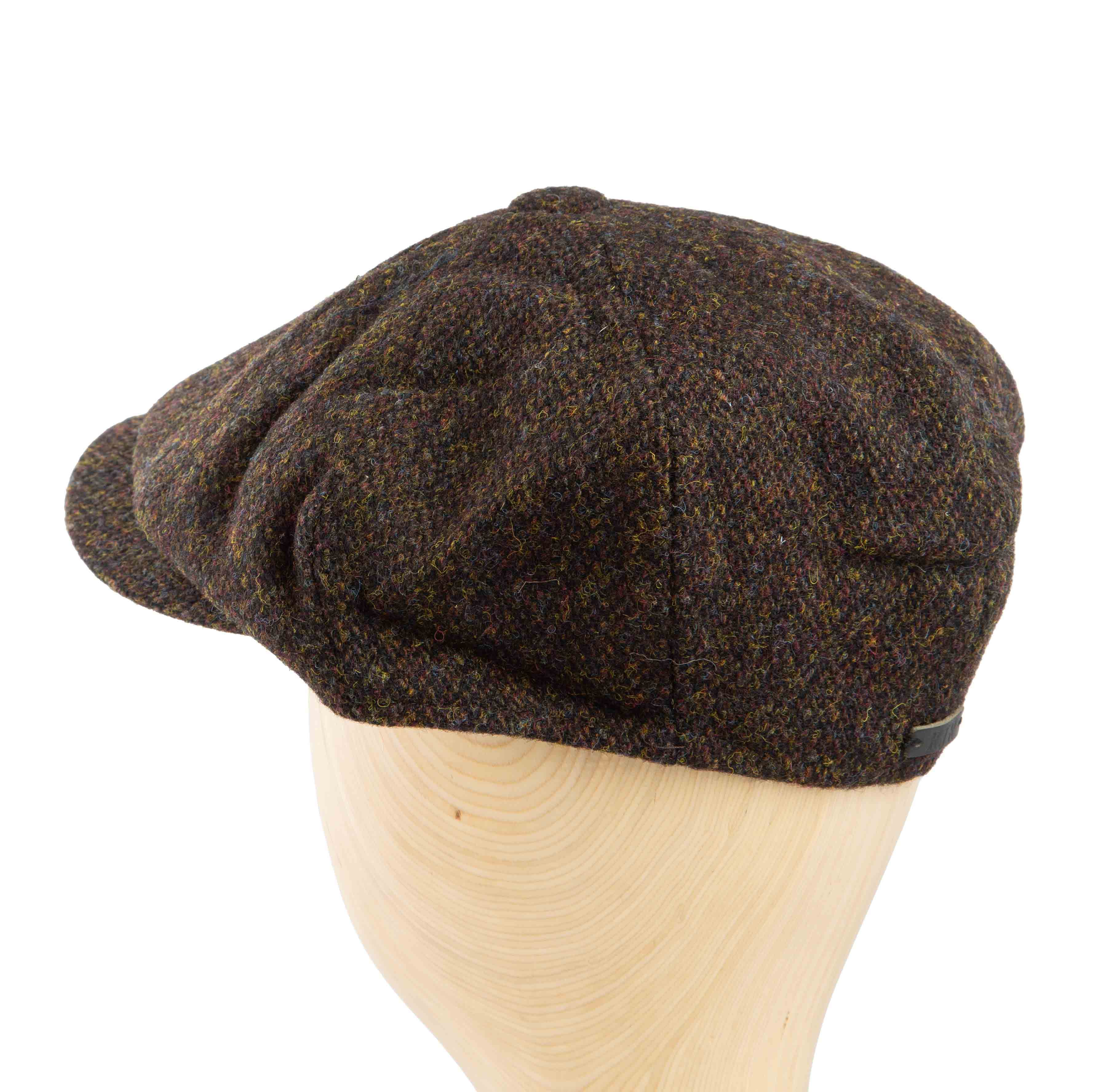 Premium brown Donegal tweed newsboy cap for men, ideal for traditional or sophisticated casual wear.