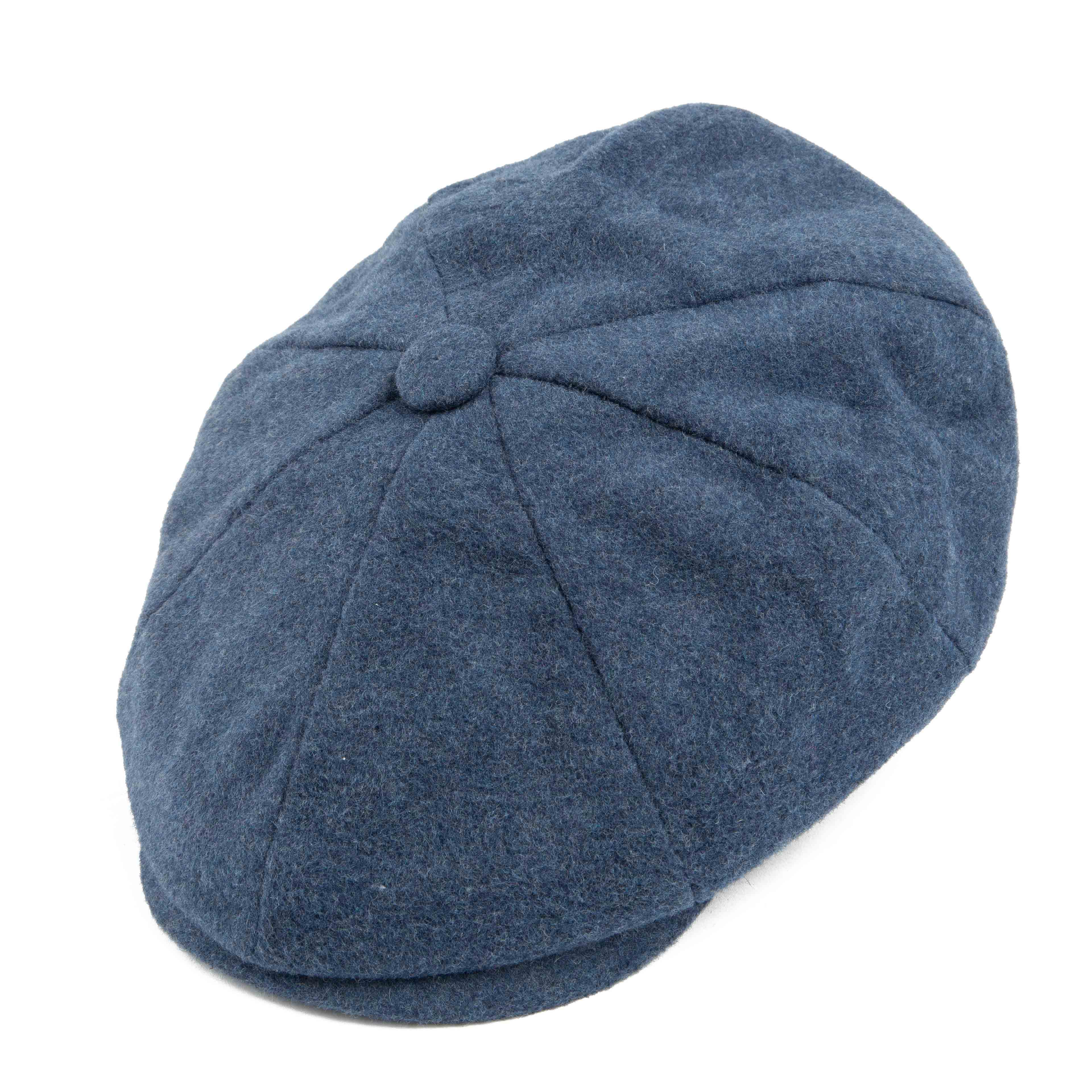 Classic solid blue wool-blend newsboy cap for men, perfect for versatile everyday wear.