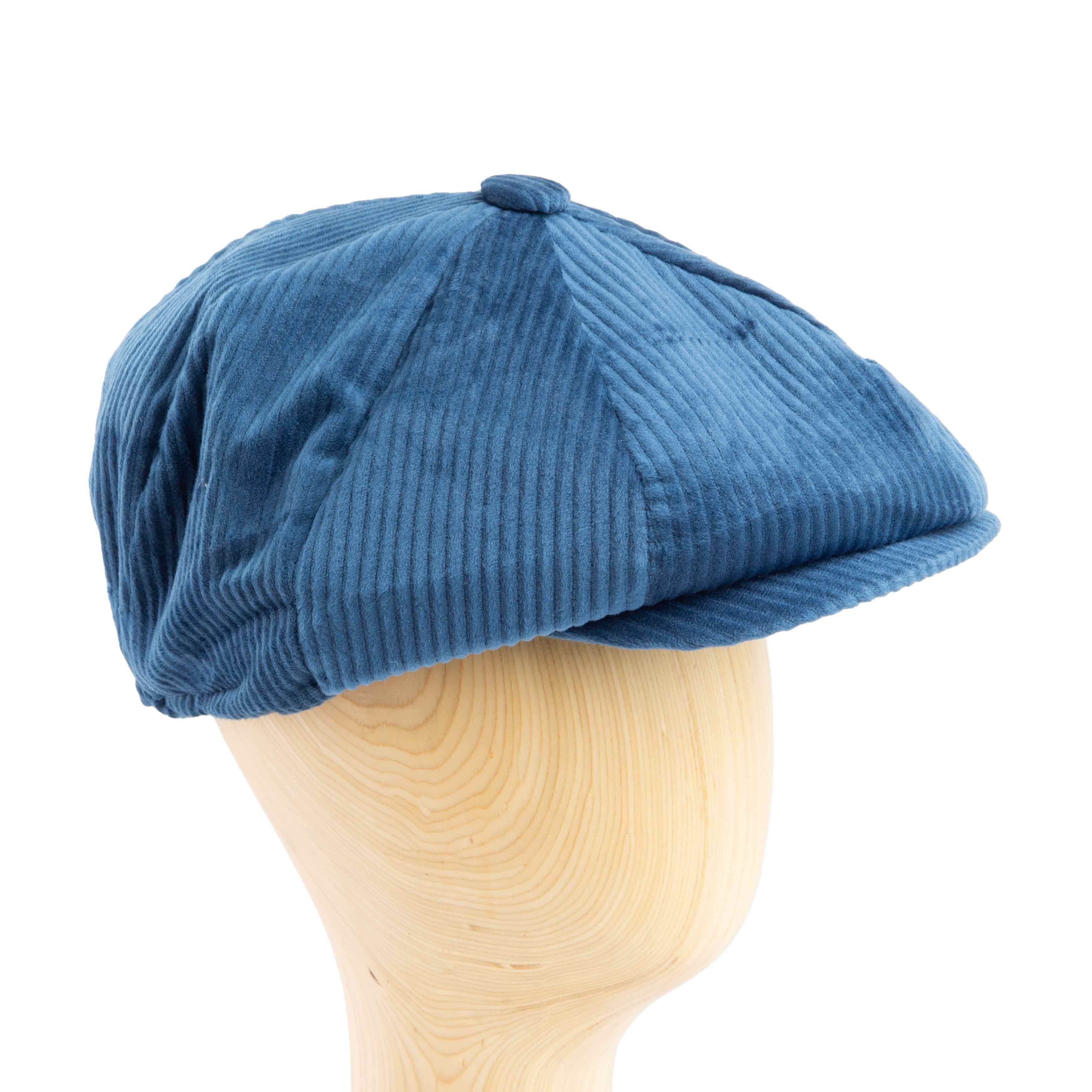 Stetson Men's Blue Corduroy Newsboy Cap, 8-Panel Design, Classic Style