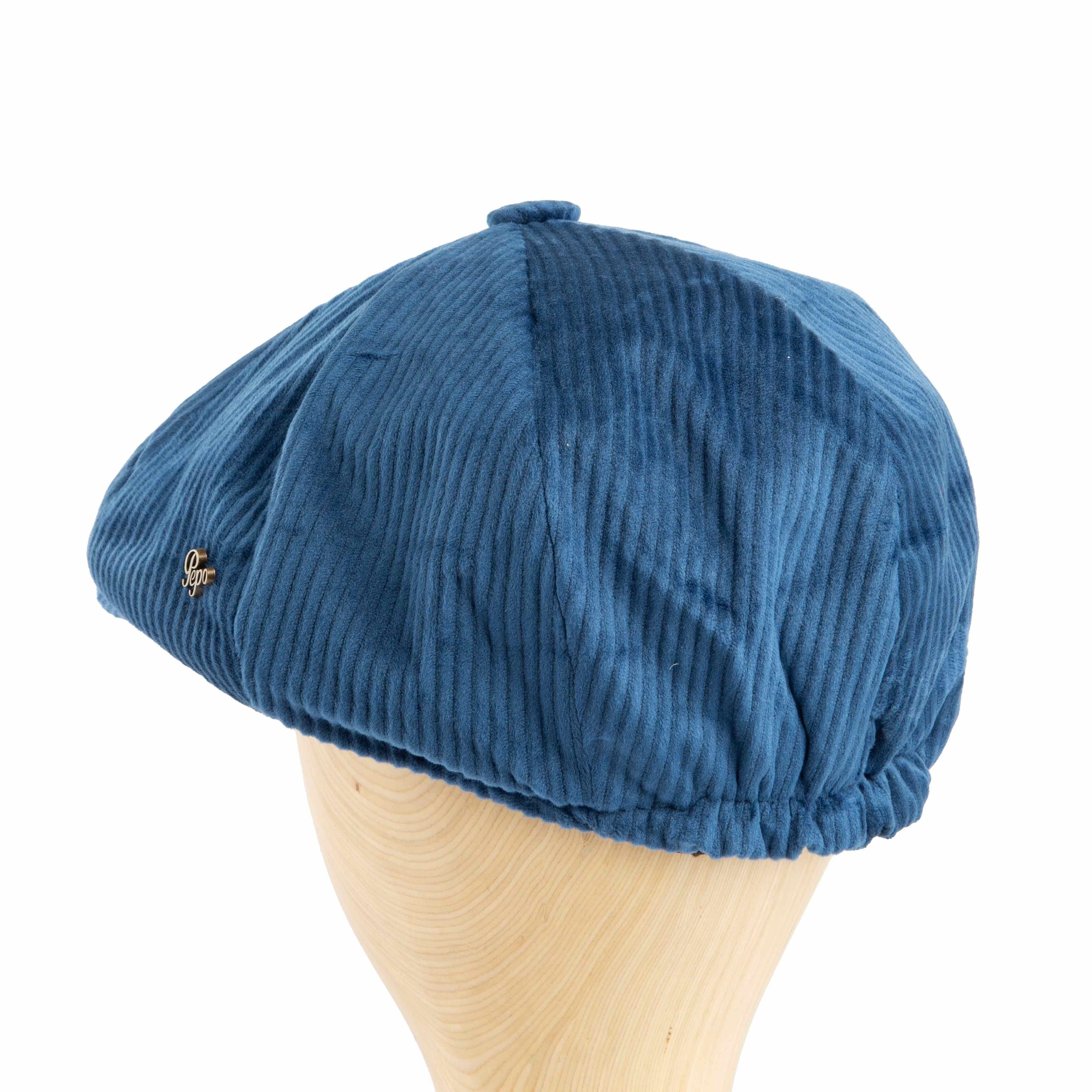 Stetson Men's Blue Corduroy Newsboy Cap, 8-Panel Design, Classic Style