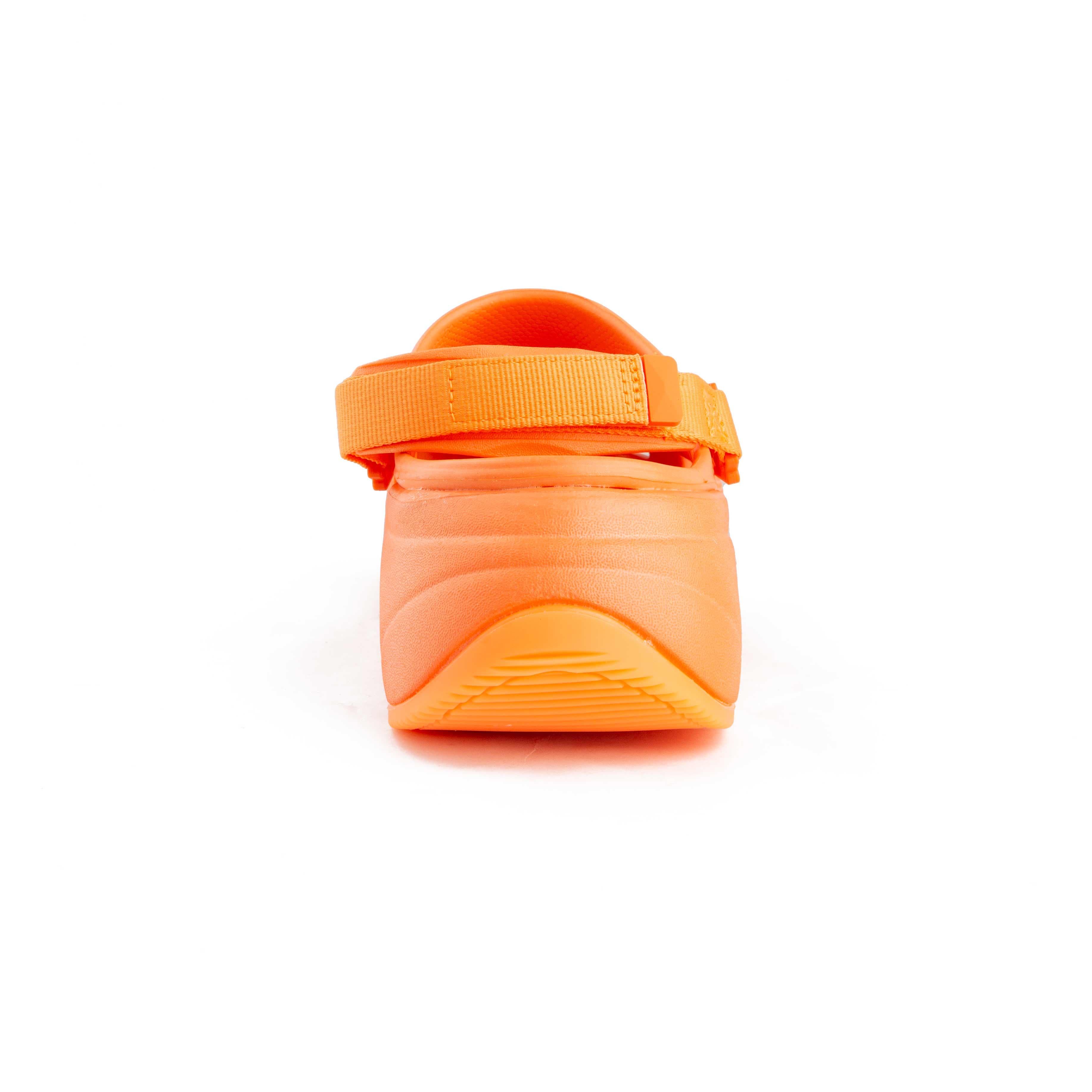 Vibrant Orange Platform Clogs with Quirky Charms