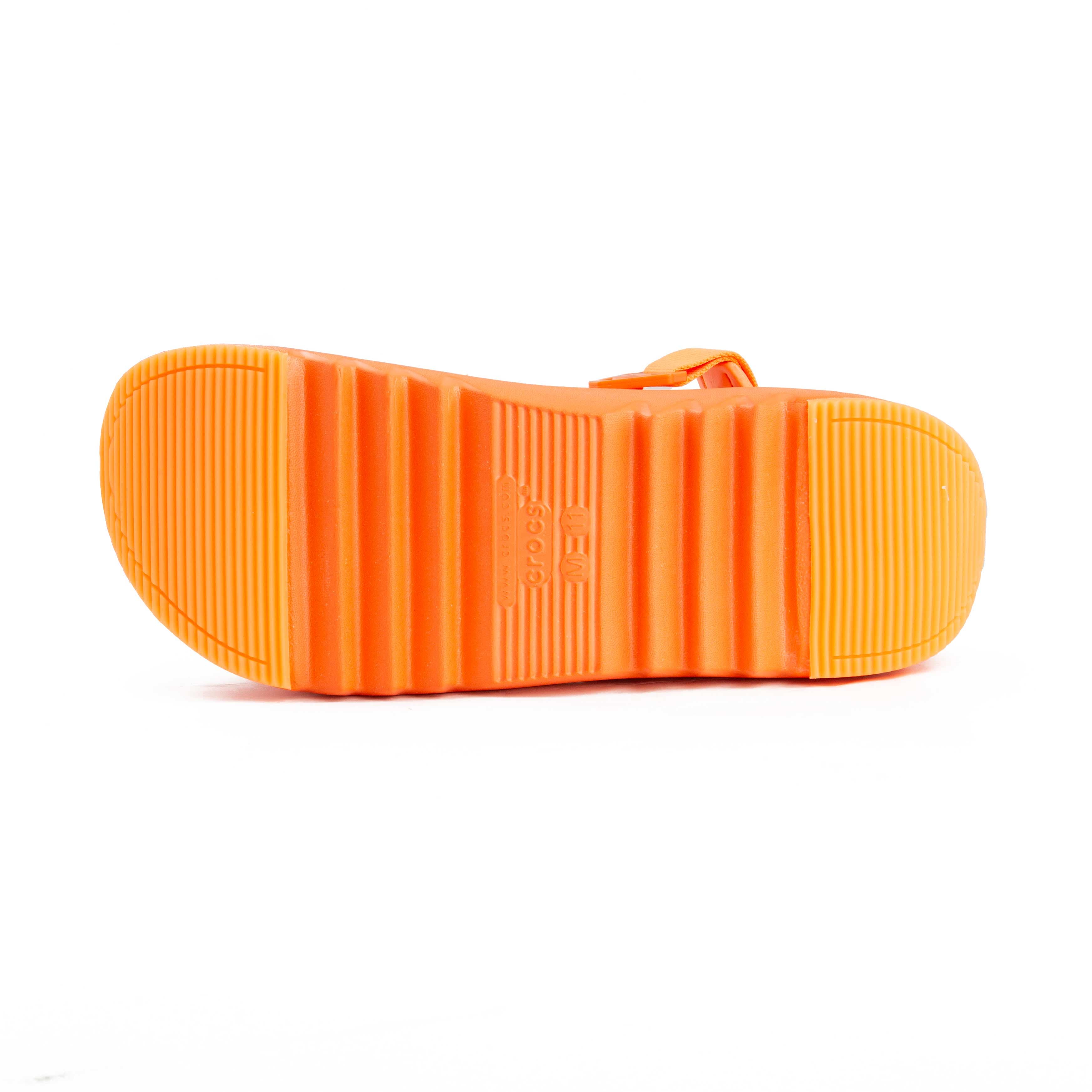 Vibrant Orange Platform Clogs with Quirky Charms