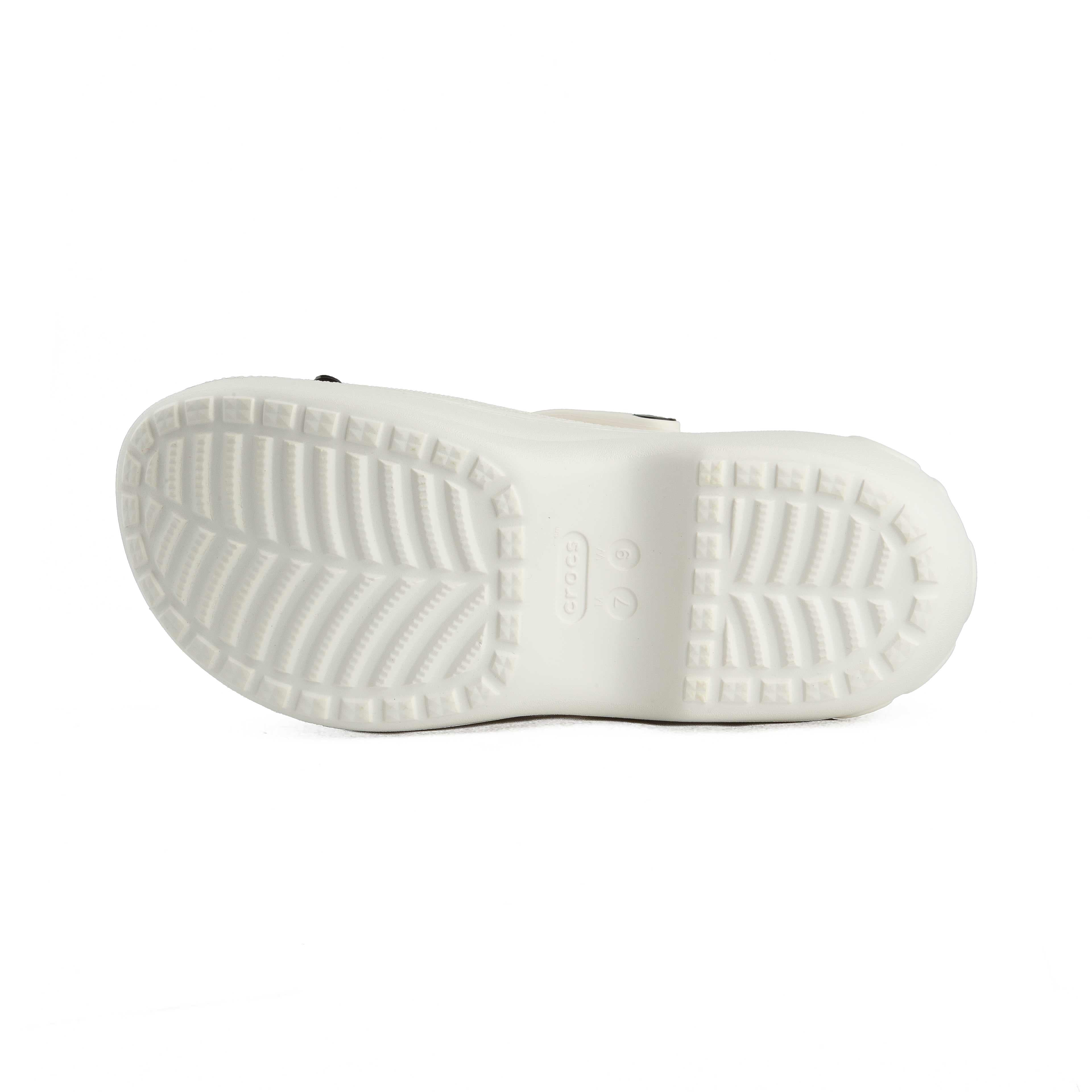 This is a pair of white Crocs Classic Platform Clogs