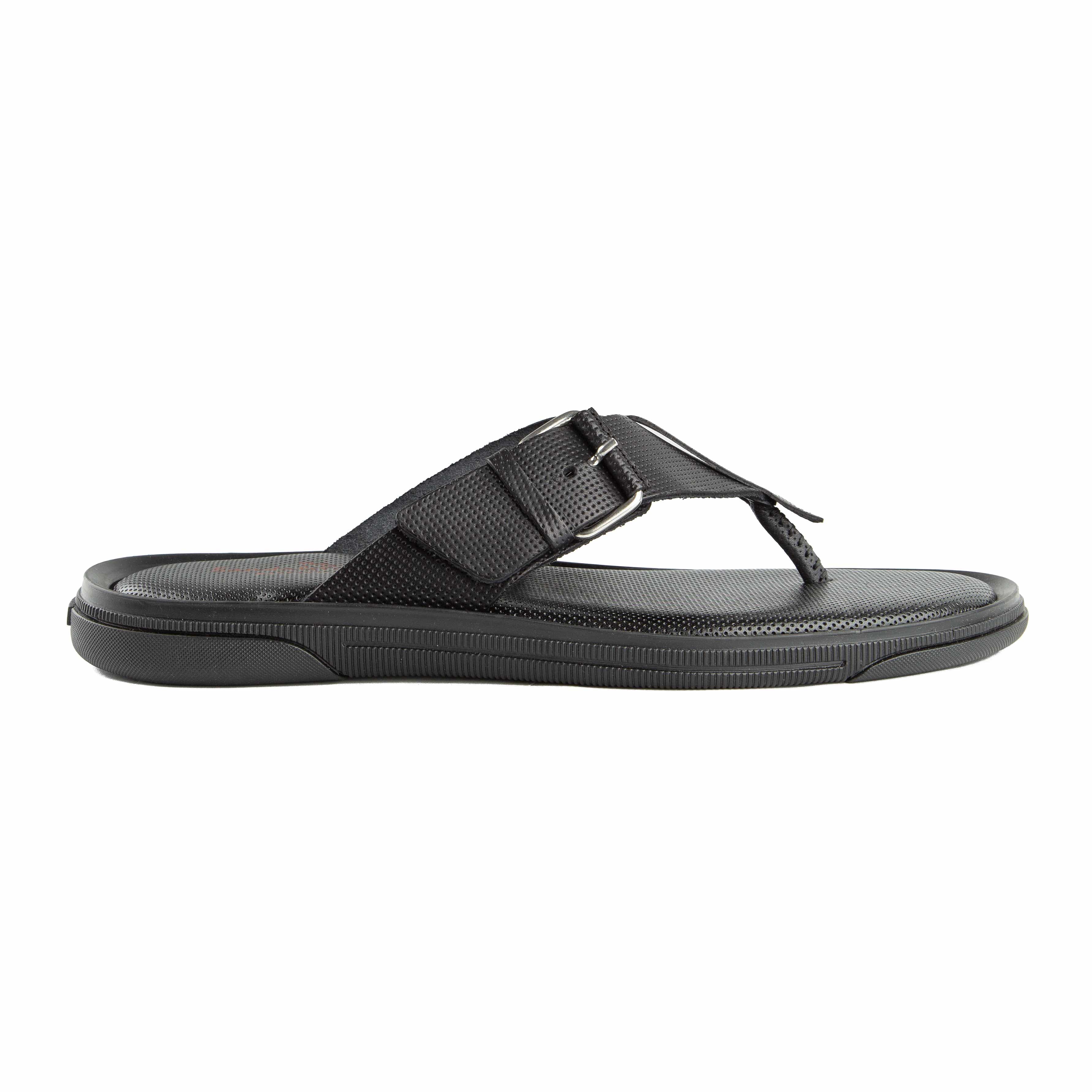 This is a pair of sophisticated black thong sandals, often referred to as dressy flip-flops or slippers in local Nigerian parlance. 