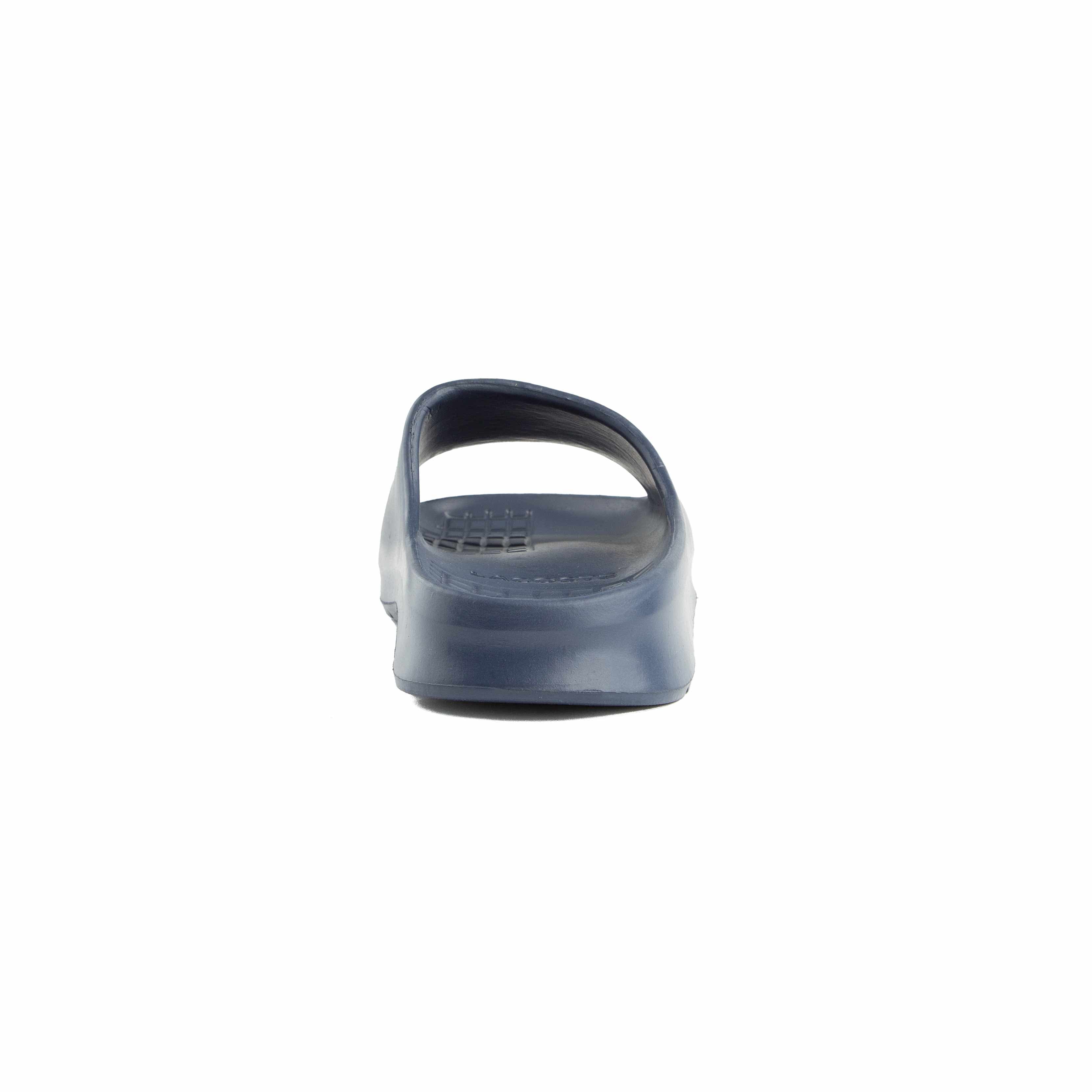 This is a pair of classic slide sandals from Lacoste.