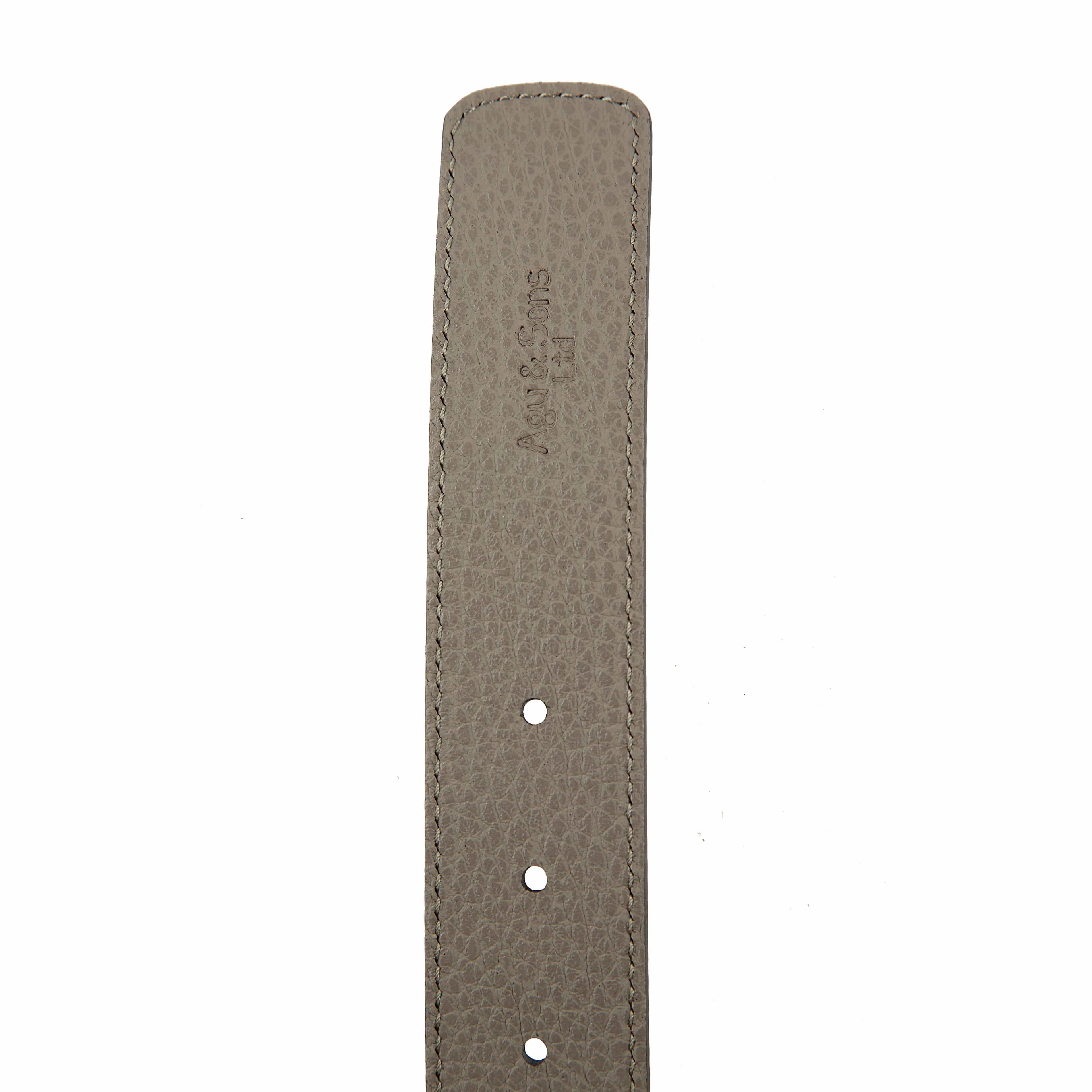 Agu & Son Ltd Men's Reversible Leather Belt - Grey & Black with Swivel Buckle - Versatile Agu & Son Ltd Belt"