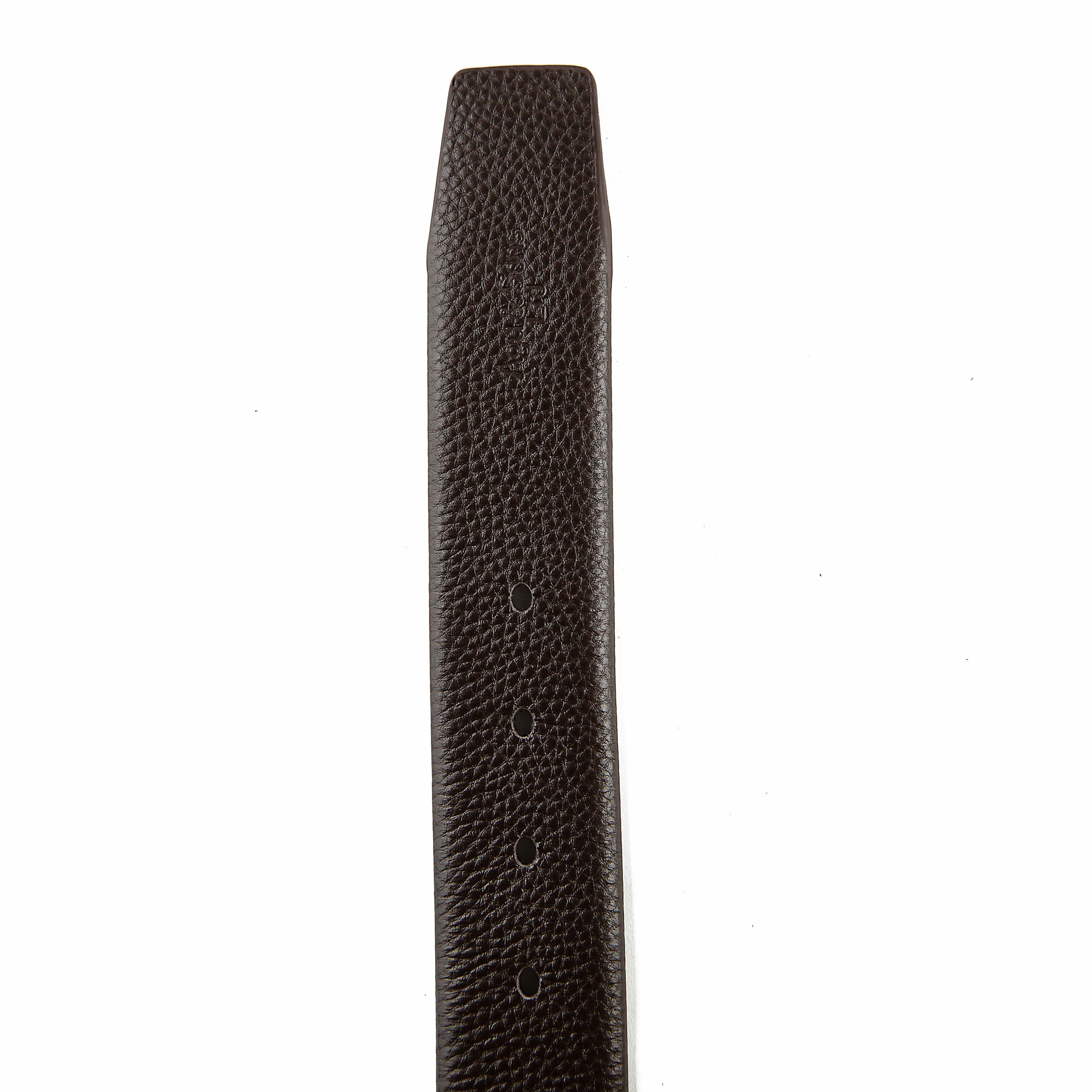 Agu & Son Ltd Men's Classic Brown Leather Belt with Polished Silver Buckle - Everyday Dress Belt