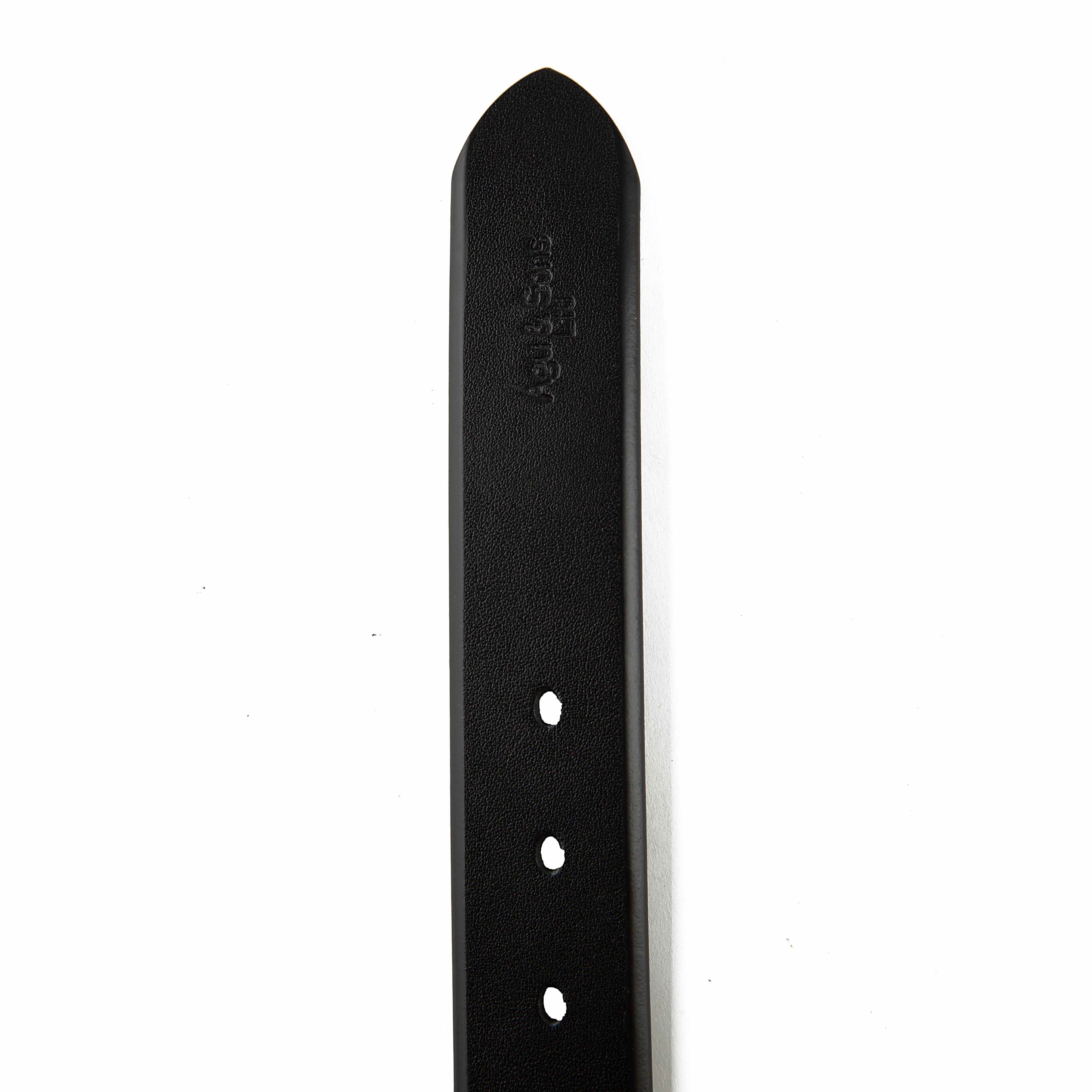 Agu & Son Ltd Men's Classic Black Leather Belt with Polished Silver Buckle - Essential Agu & Son Ltd Belt