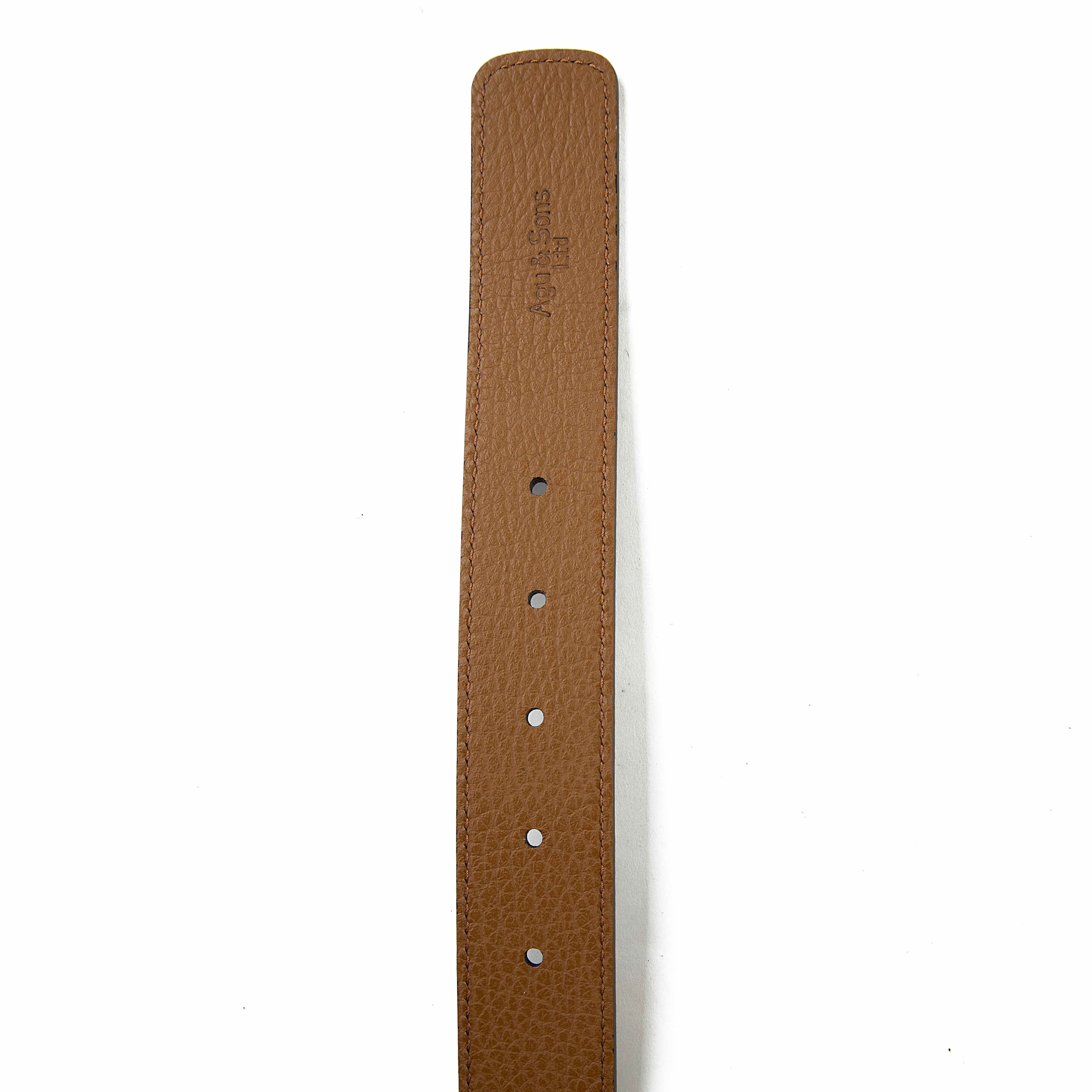 Agu & Son Ltd Men's Reversible Leather Belt - Tan & Black with Swivel Buckle - Versatile Agu & Son Ltd Belt