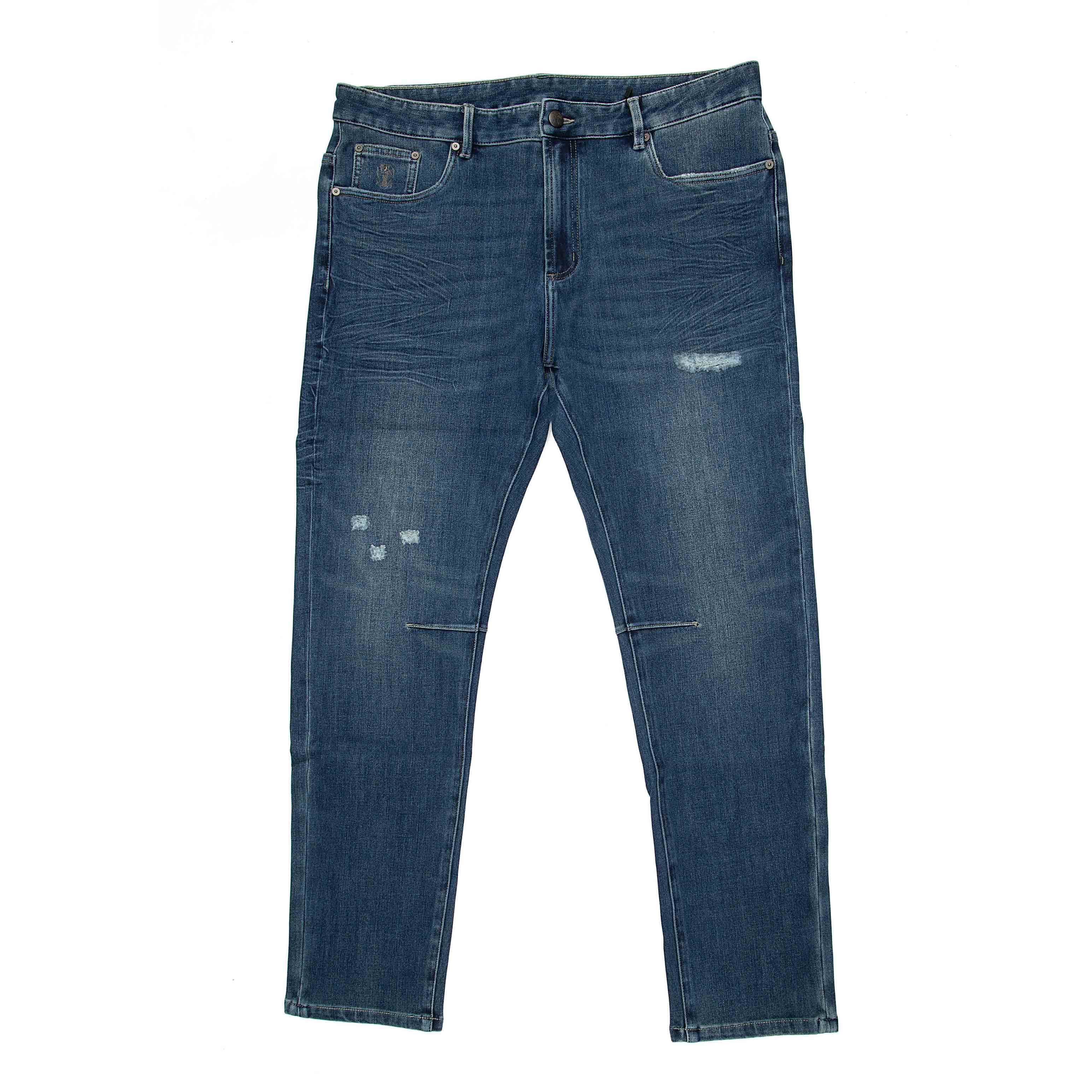 Men's Distressed Dark Denim