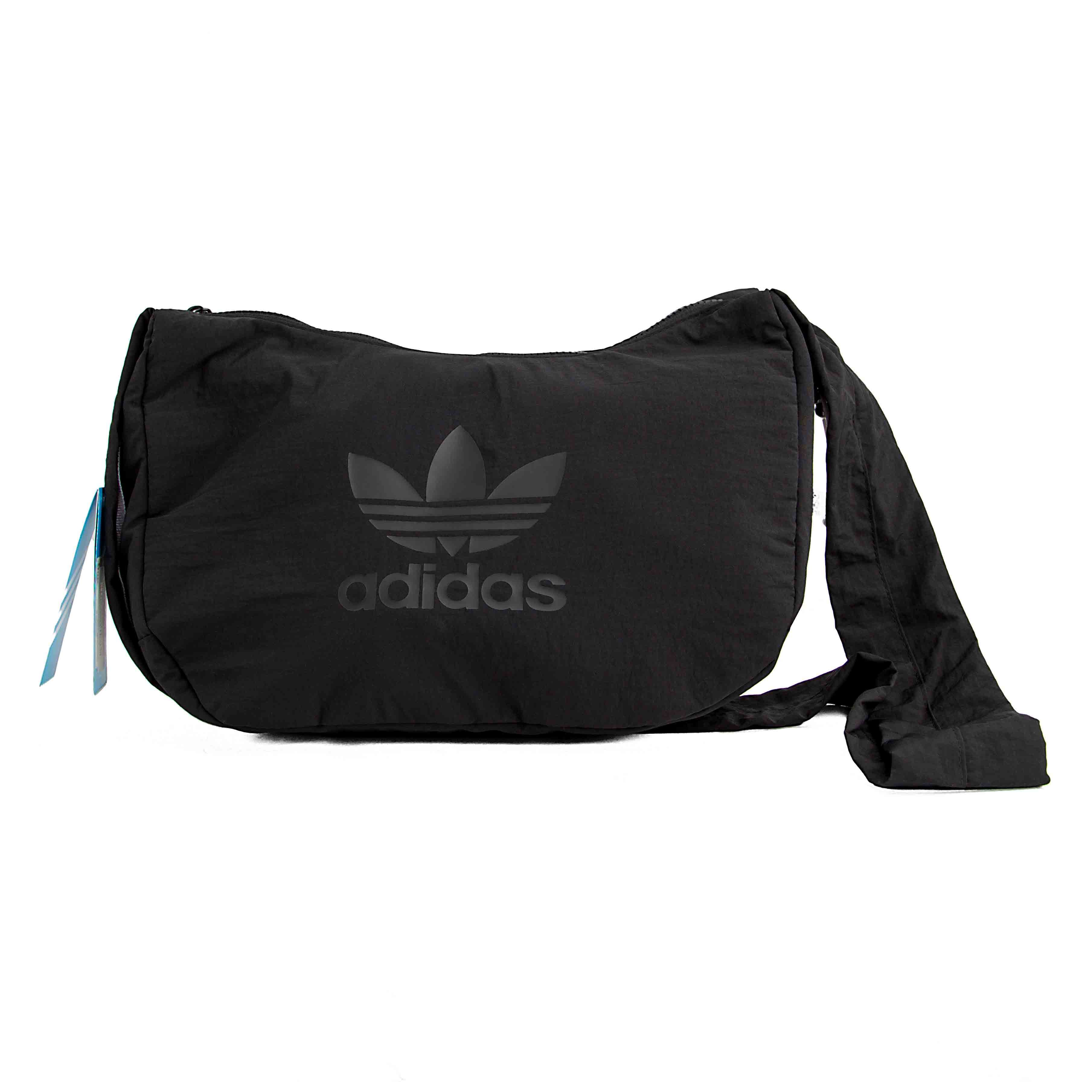 This is a black, lightweight messenger bag from adidas Originals. 