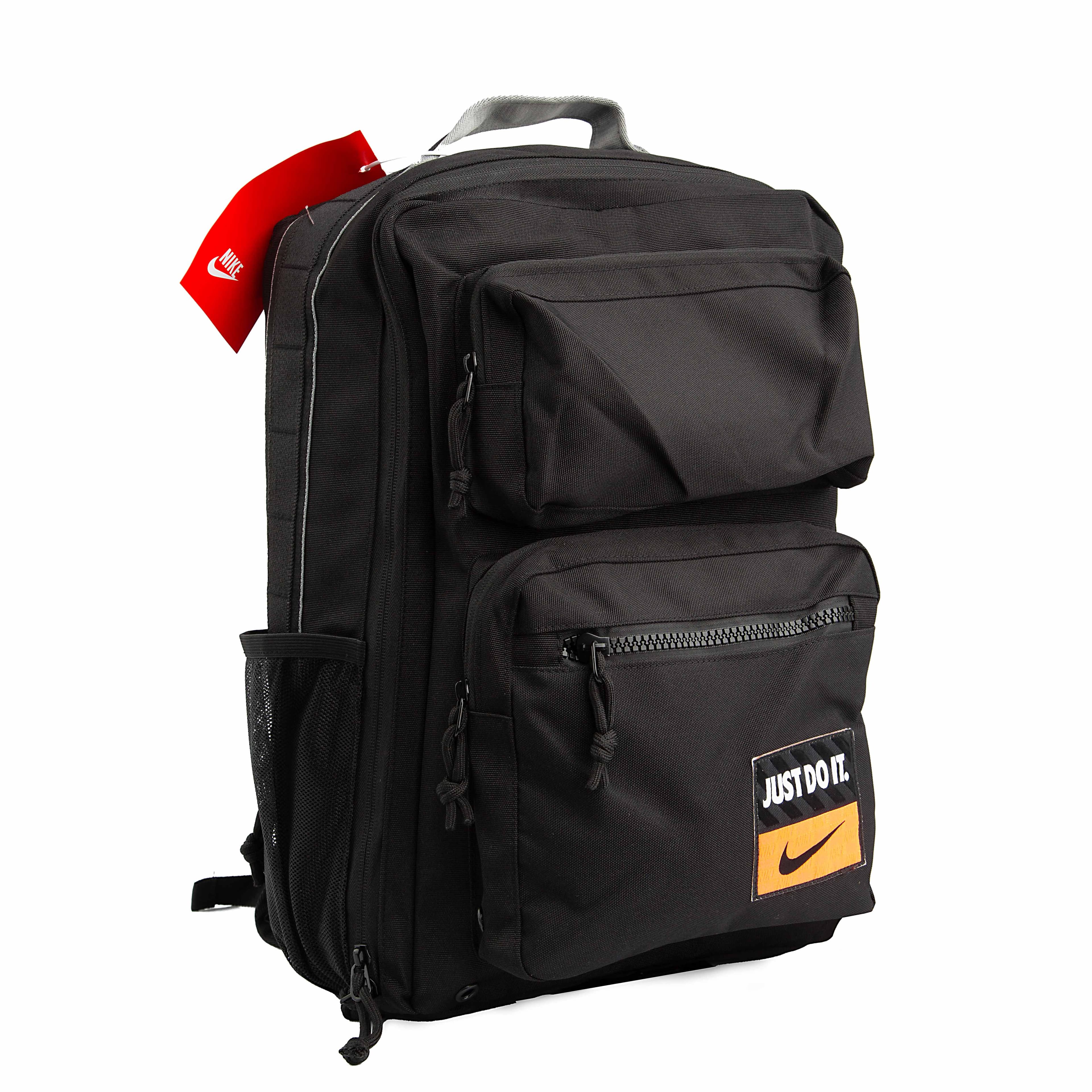 This is a durable, multi-pocket backpack from Nike, designed for practicality and organization. 