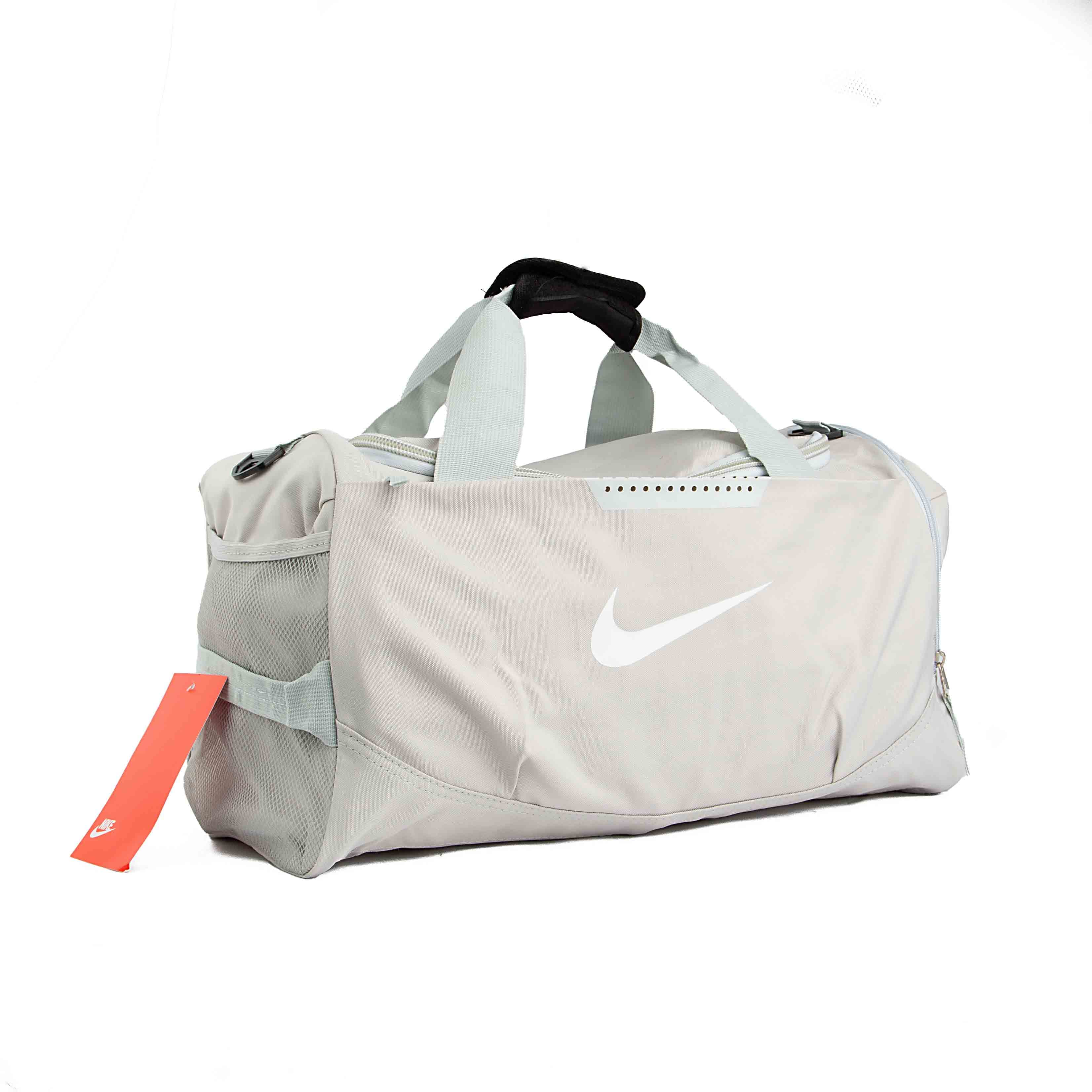 Durable and stylish light grey Nike Brasilia Training Duffel Bag.
