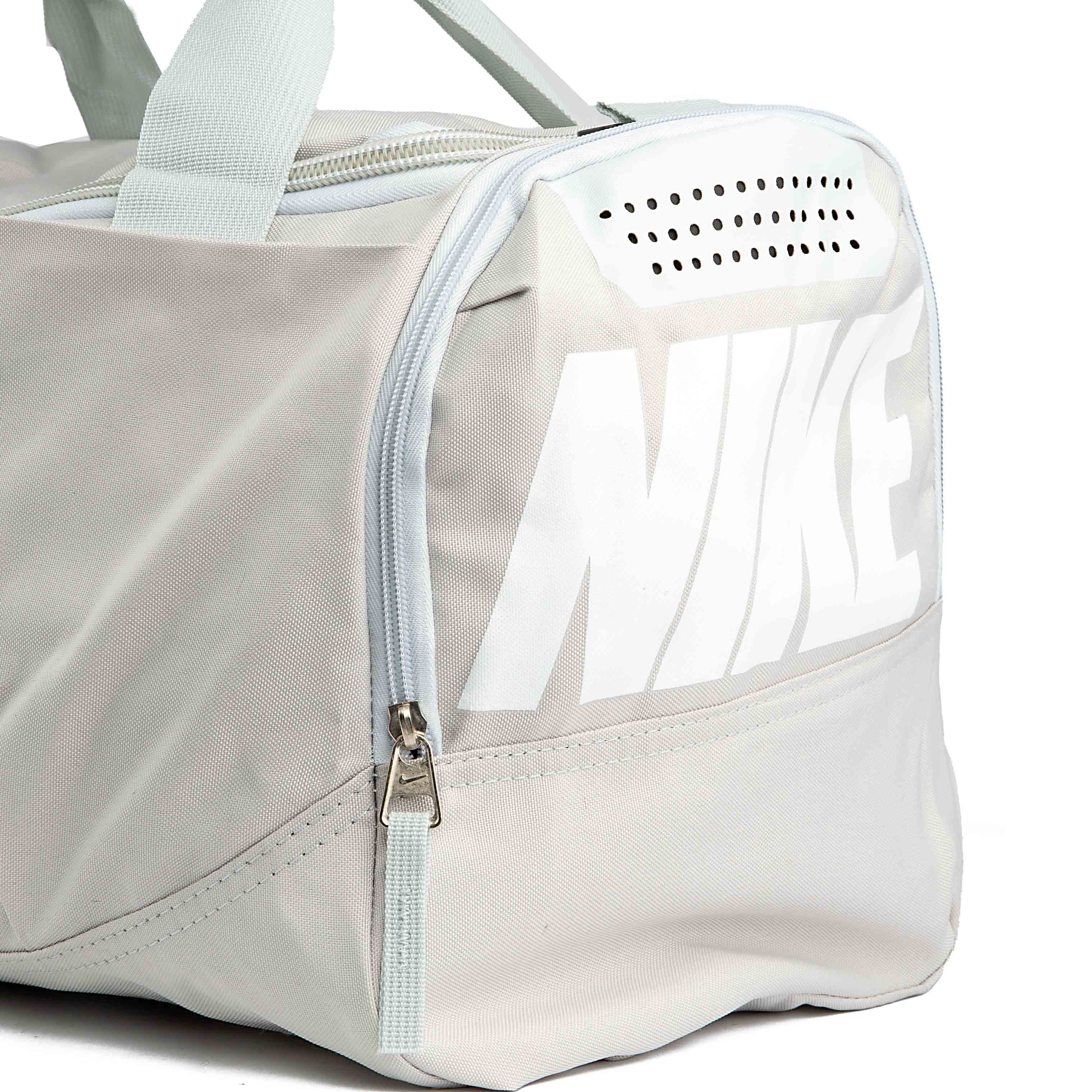 Durable and stylish light grey Nike Brasilia Training Duffel Bag.
