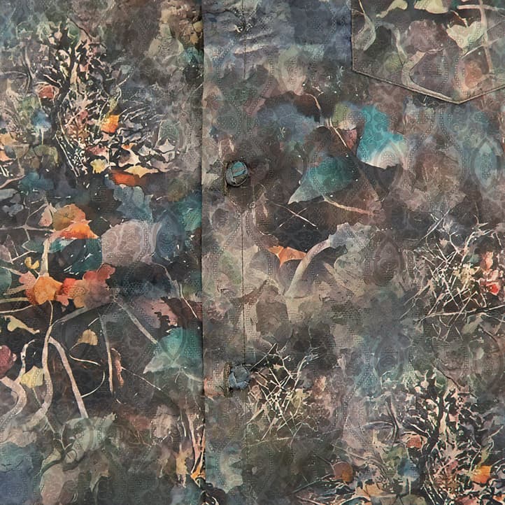 YEKD Silk Vintage Shirt - Abstract Earthy Print