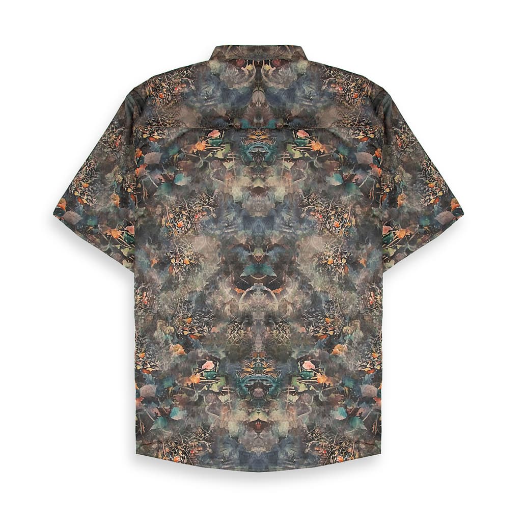 YEKD Silk Vintage Shirt - Abstract Earthy Print