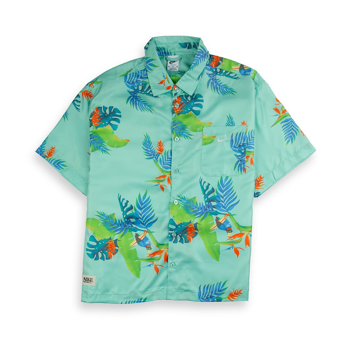 Nike Men's Vintage Emerald Green Print Camp Shirt
