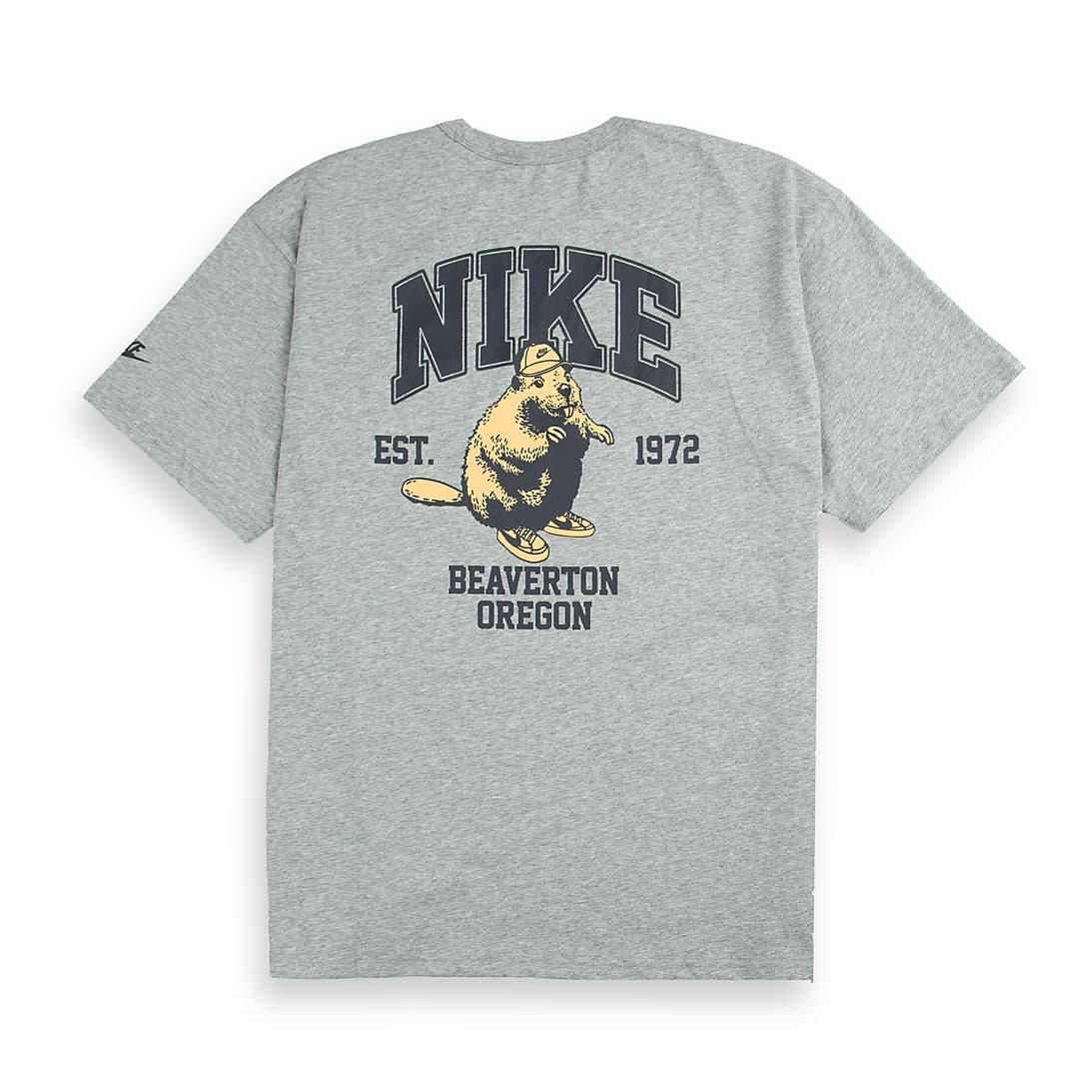 Nike Grey Embroidered Logo T-Shirt - Premium Cotton Comfort