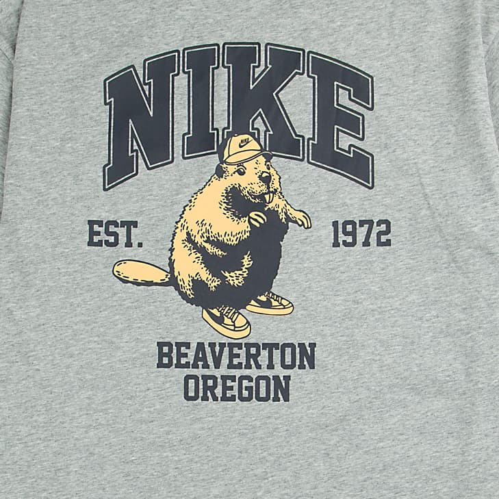 Nike Grey Embroidered Logo T-Shirt - Premium Cotton Comfort