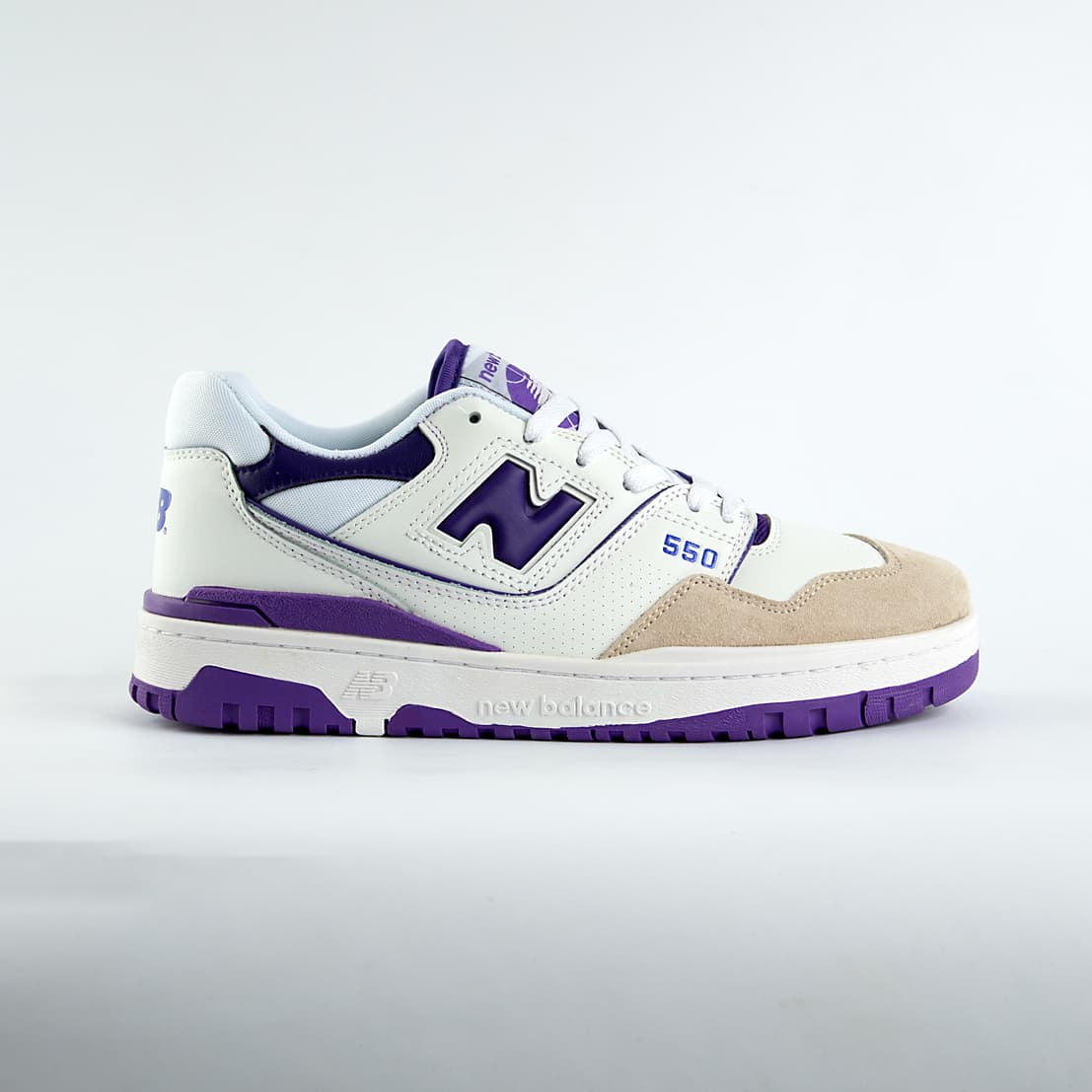 New Balance 550 White Purple Tan - Unisex Retro Sneakers