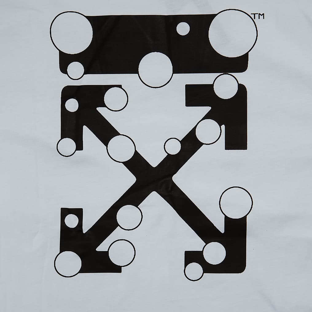 Off-White Hands Off Logo T-Shirt in light grey with black graphic print on the chest, new with tags