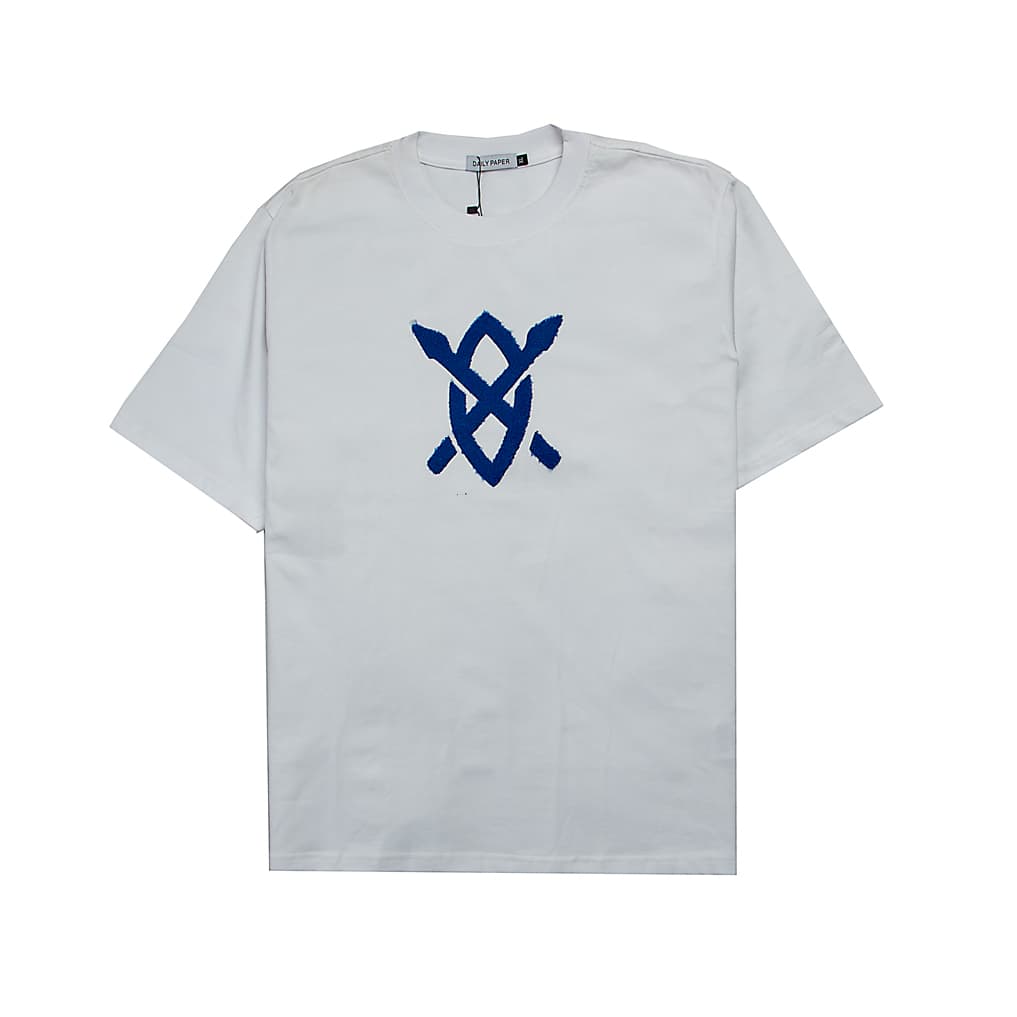 This is a classic black, short-sleeved, crew-neck t-shirt from the Amsterdam-based streetwear brand Daily Paper. 
