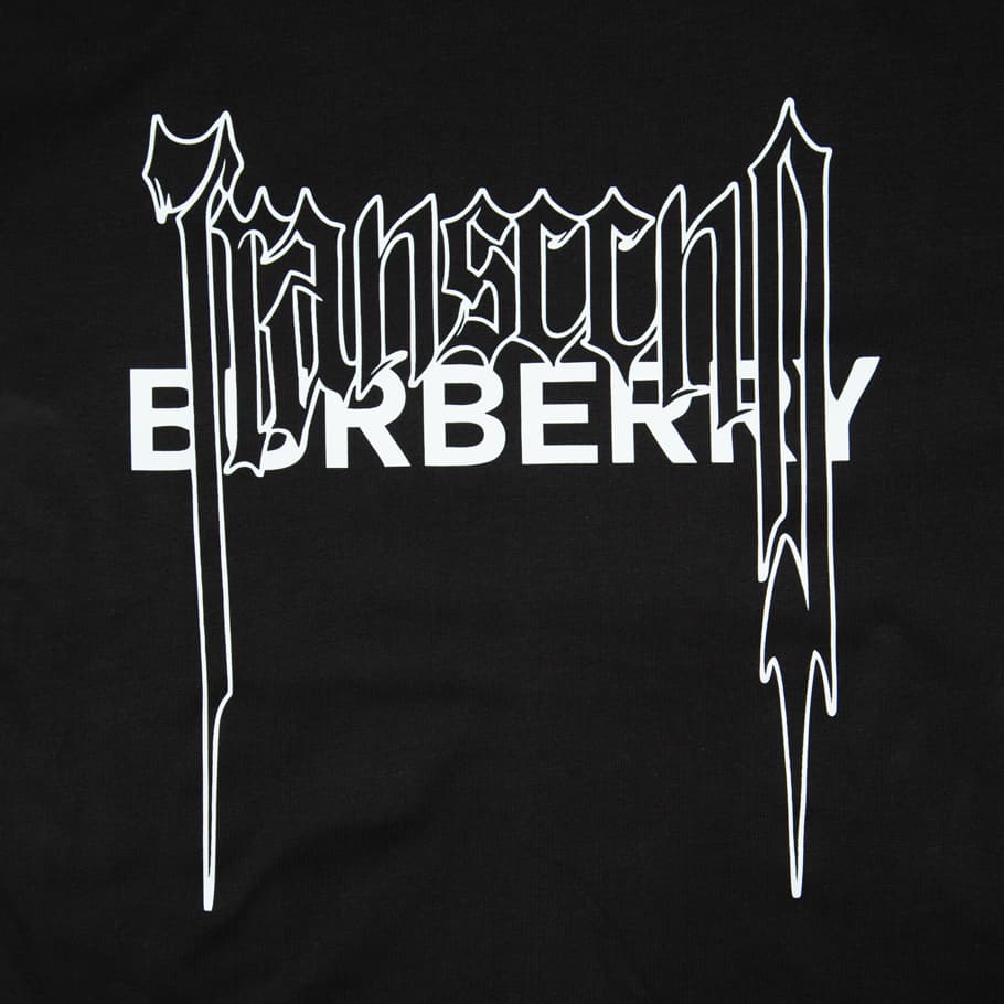 This is a classic white, short-sleeved, crew-neck t-shirt from the luxury fashion house Burberry. 