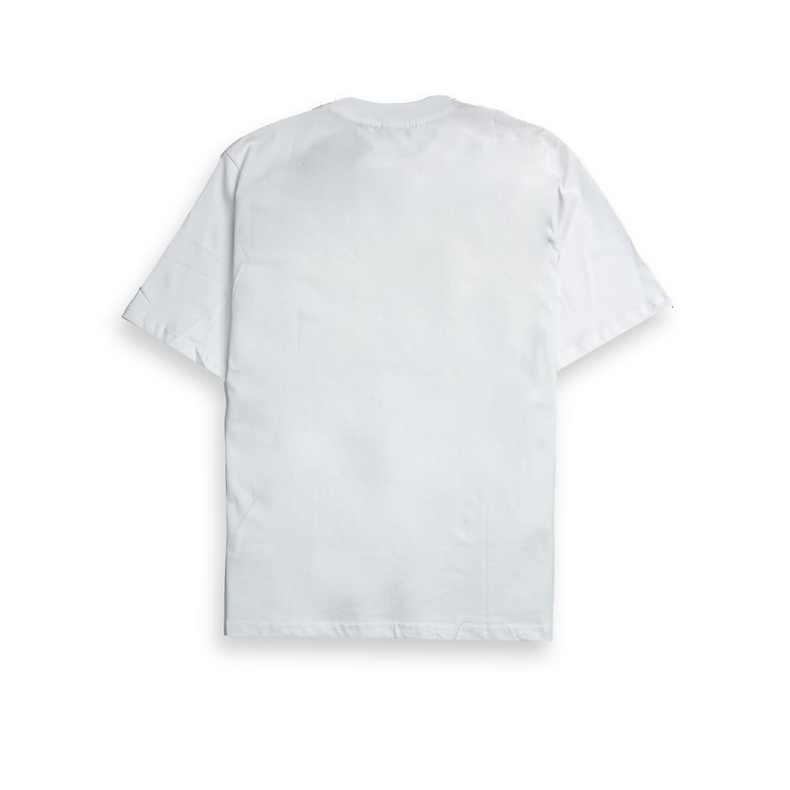 This is a luxury, short-sleeve T-shirt featuring a classic crewneck and a regular fit, crafted from high-quality white cotton jersey.