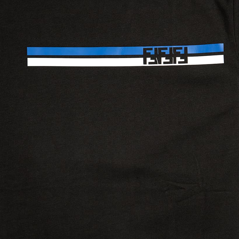 Fendi Striped Logo Cotton T-Shirt