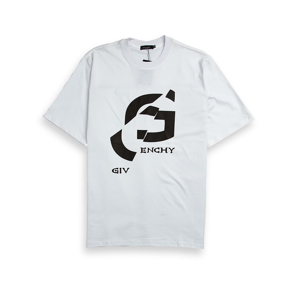 White Deconstructed G Graphic T-shirt - Luxury Streetwear Style