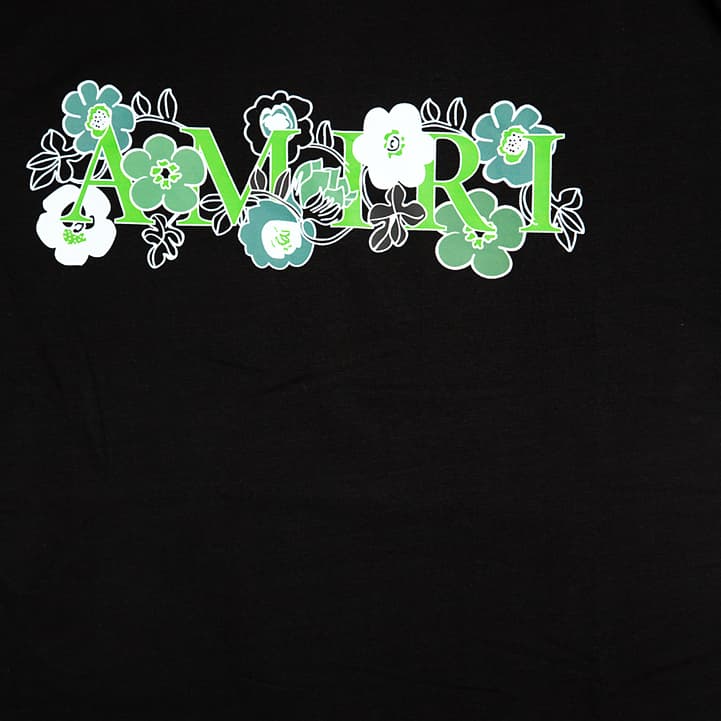Embrace spring style with the Amiri Black Floral Logo T-shirt.