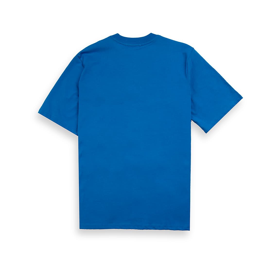 Royal blue Christian Dior t-shirt with large black inverted and overlapping logo graphic, luxury unisex wear.