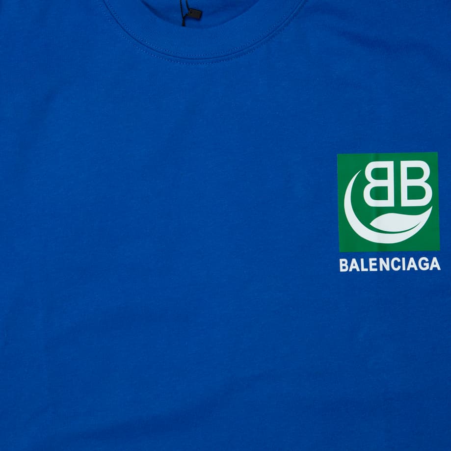 This is a high-quality, short-sleeved t-shirt from the luxury fashion house Balenciaga.