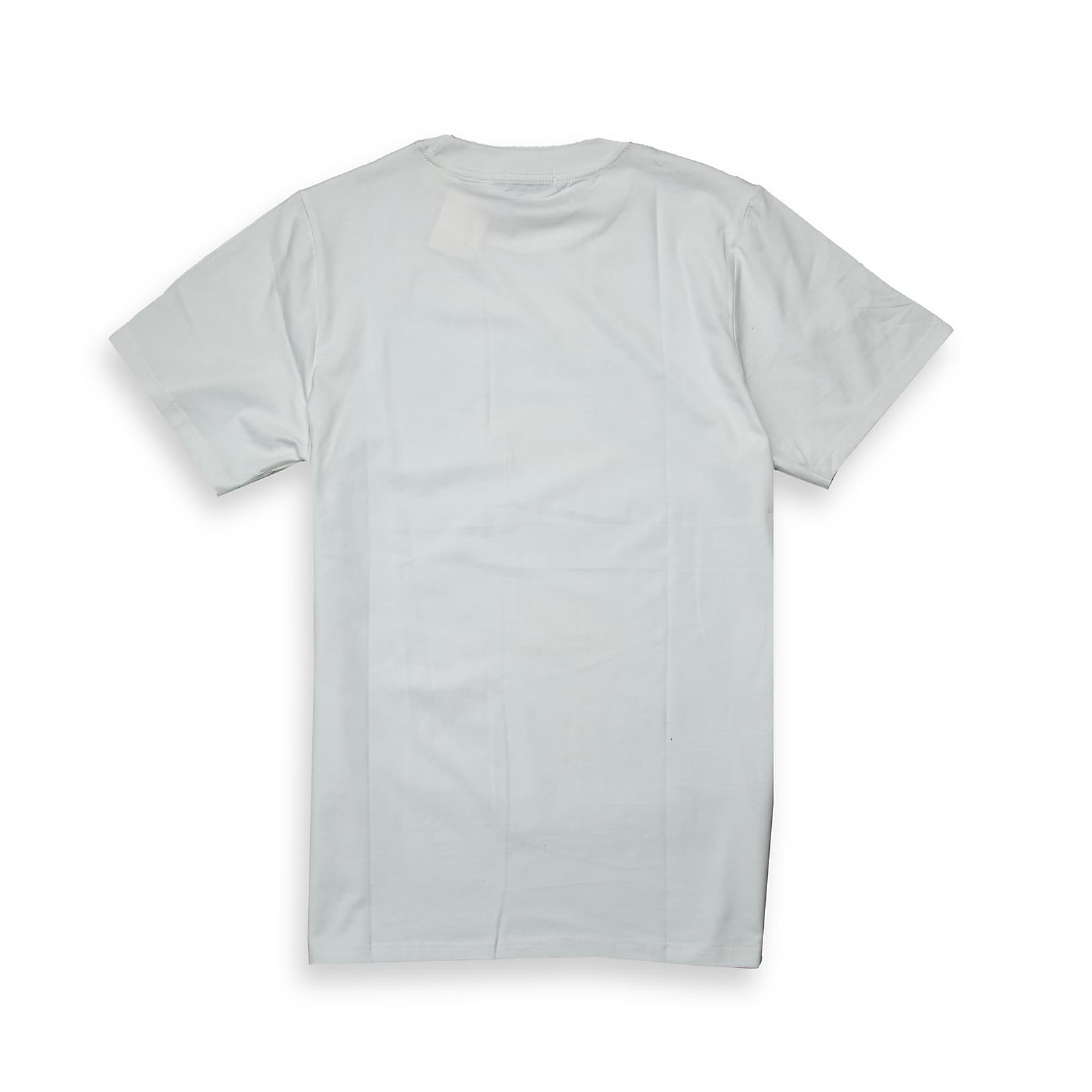 White Loewe t-shirt with large blue/teal animal print bubble logo on chest, short sleeves, luxury unisex designer wear.