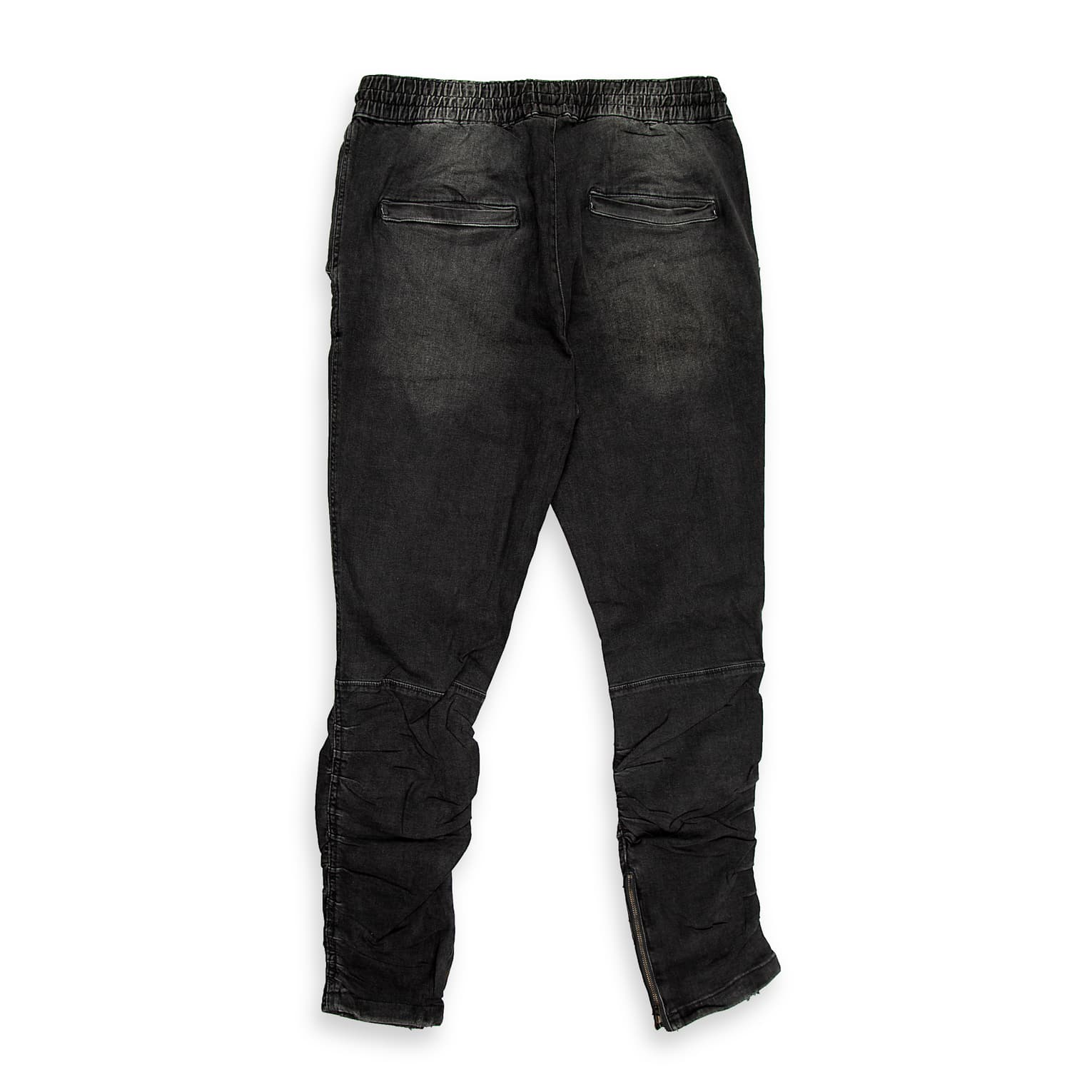 These are modern, comfortable denim joggers for men, blending the look of distressed jeans with the comfort and features of athletic pants
