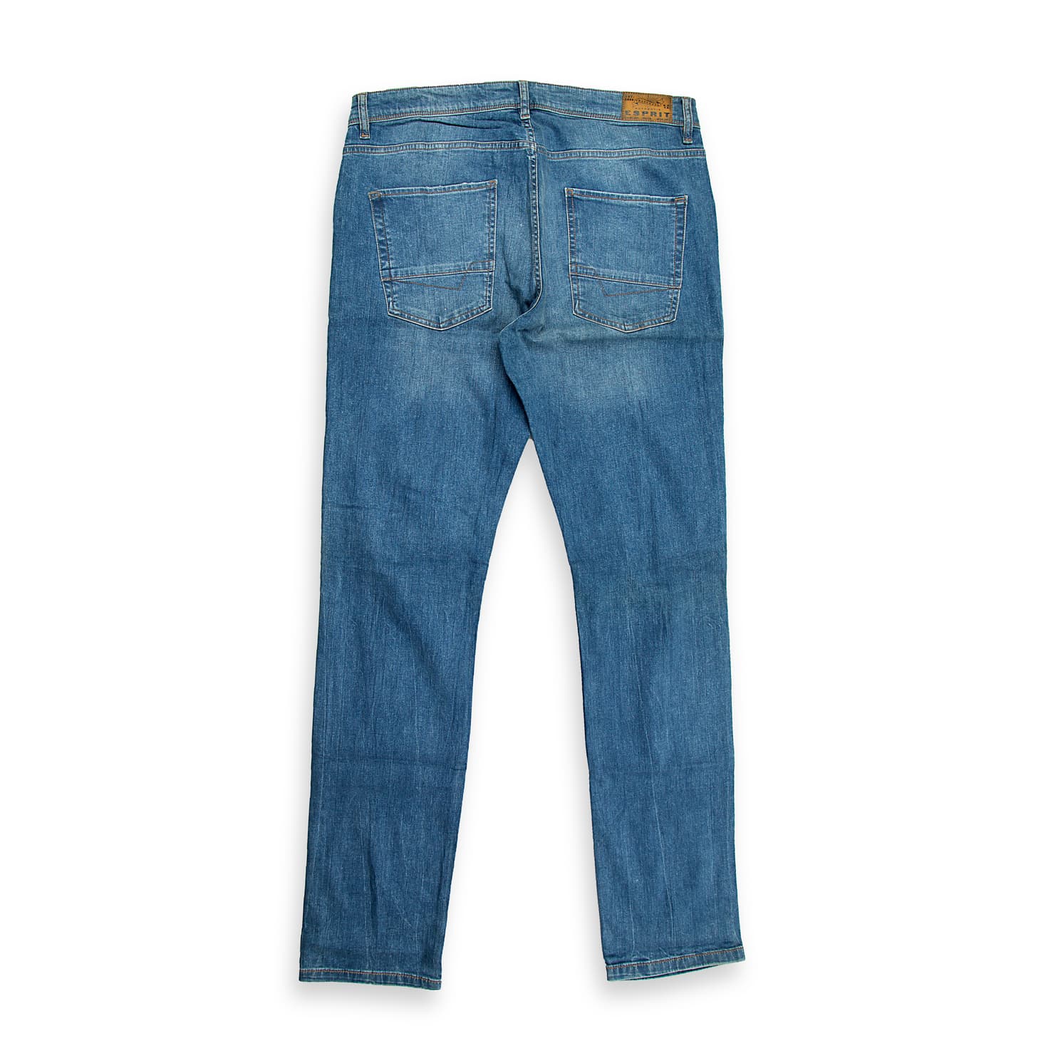 These are men's timeless, straight-fit jeans, featuring a classic five-pocket design, zip fly, and button closure.