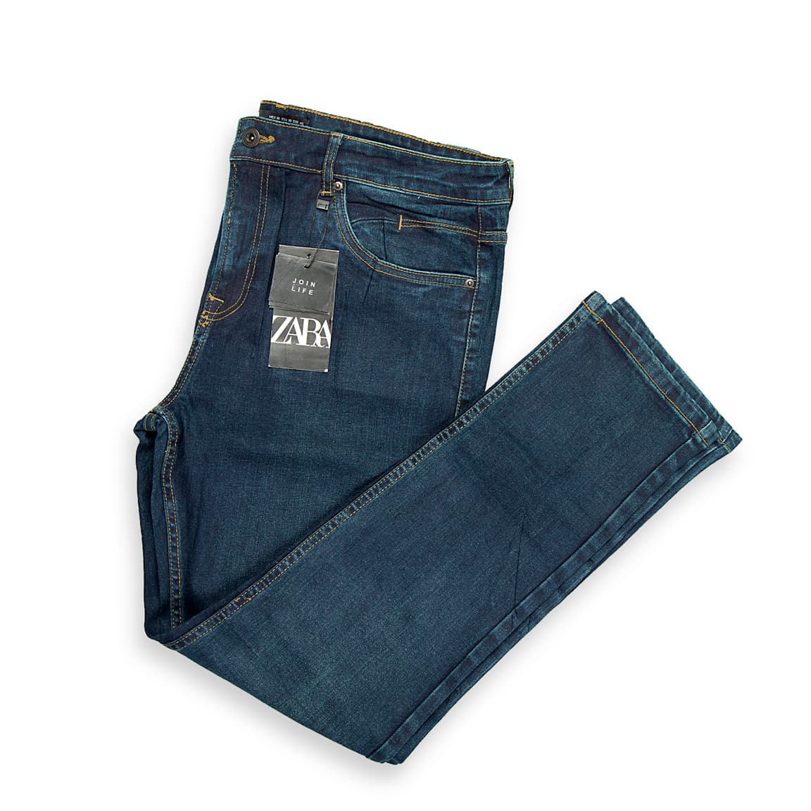 These are men's classic, minimally styled jeans, confirmed by the visible 'ZARA' tag.
