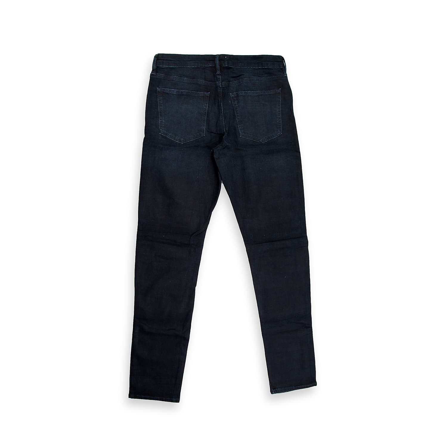 These are sleek, modern skinny-fit jeans characterized by their deep, saturated black or near-black finish.