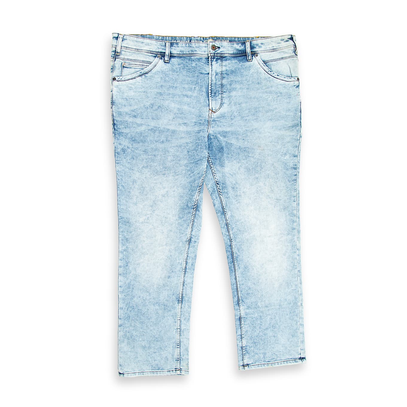Light Blue Acid Wash Slim Fit Men's Denim Jeans for Casual Style