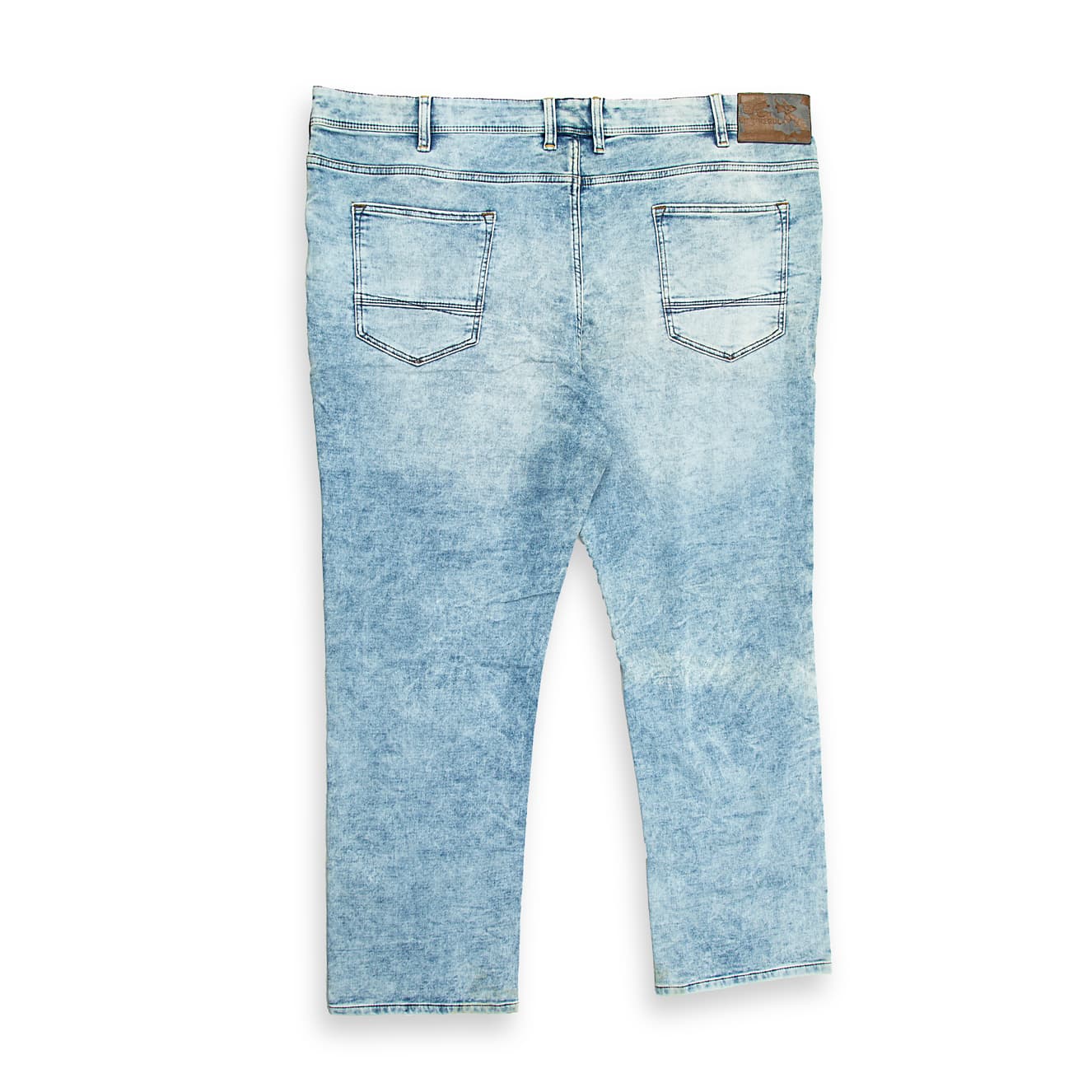 Light Blue Acid Wash Slim Fit Men's Denim Jeans for Casual Style