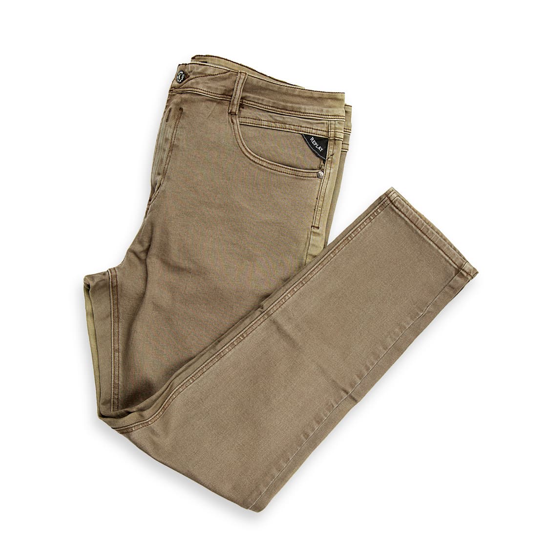 These are high-quality, 5-pocket, slim-fit jeans from the Italian denim brand Replay.