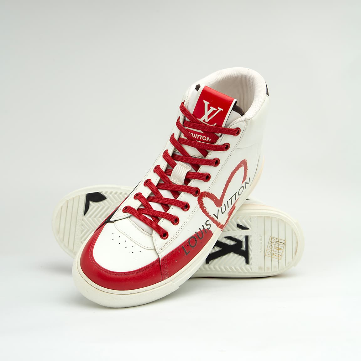 The Valentine Court High is a luxurious, high-top sneaker with a bold, romantic street appeal.