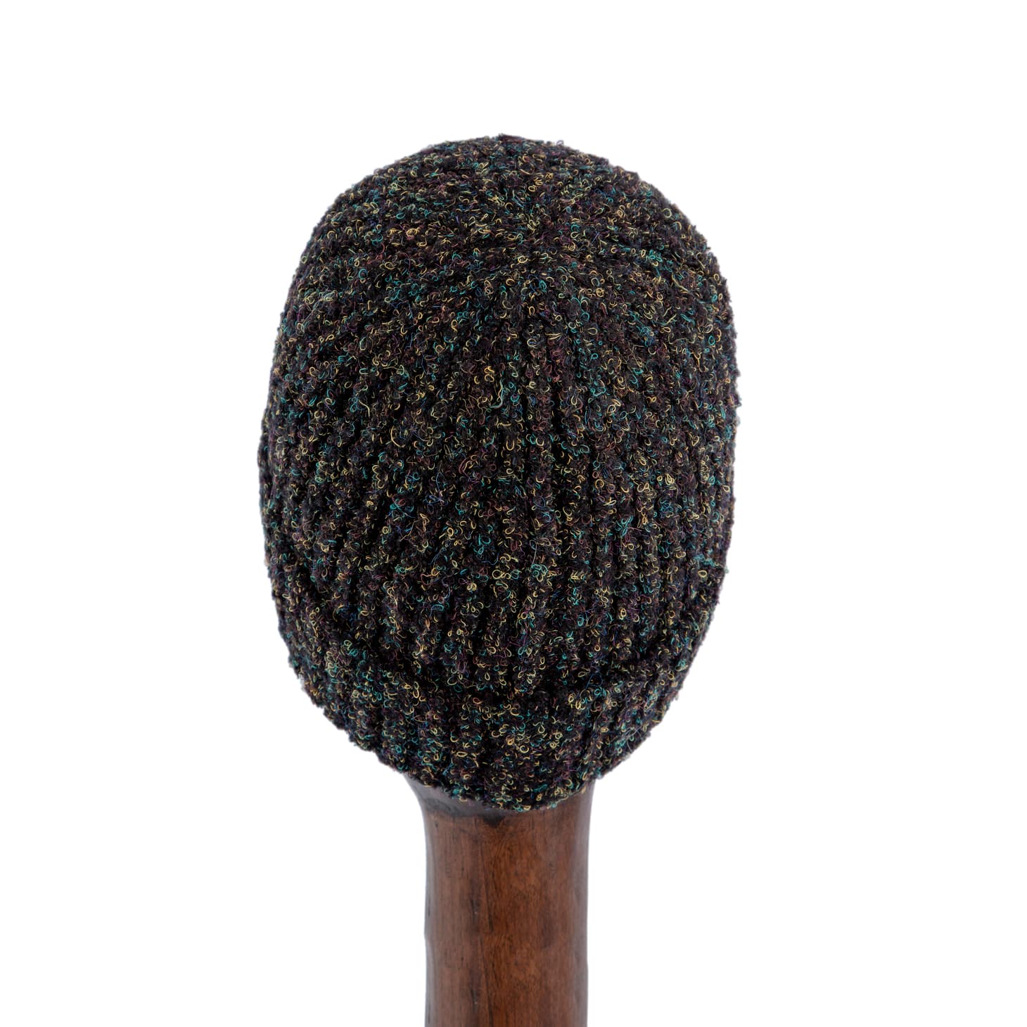 Multicoloured knit wool beanie with triangle logo patch, unisex winter hat