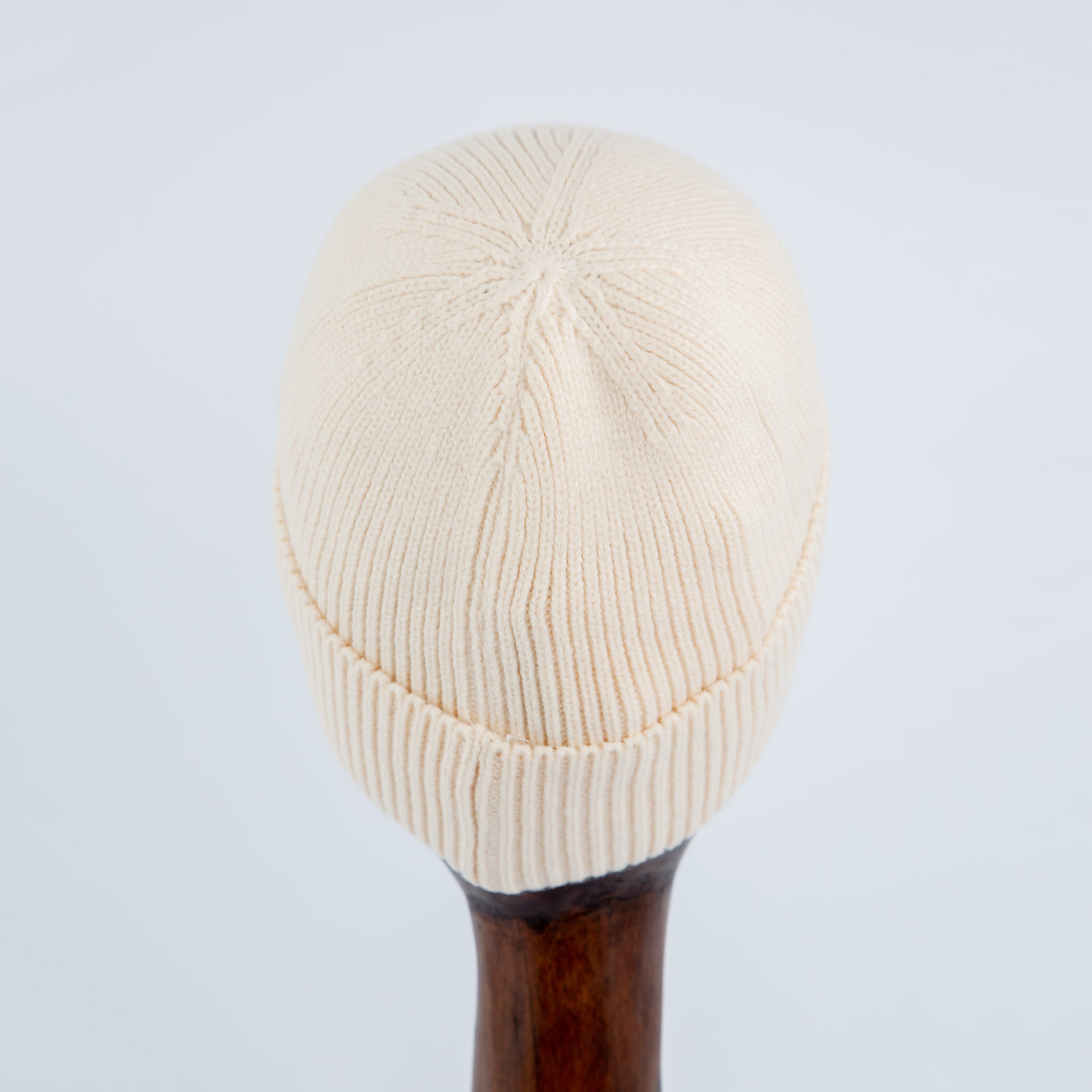 Rib-Knit Beanie, white, wool, Web detail & logo
