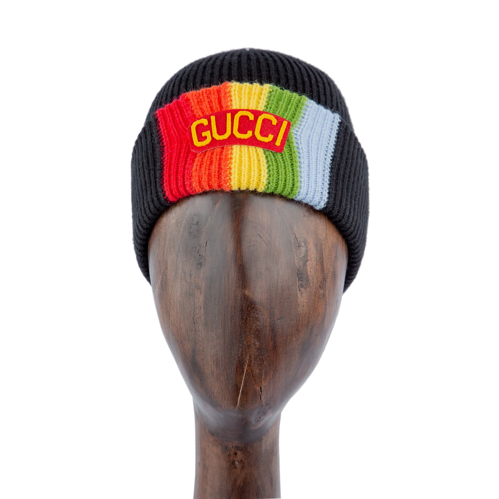 Wool Beanie, black, rainbow stripe, Shop on Agu.ng