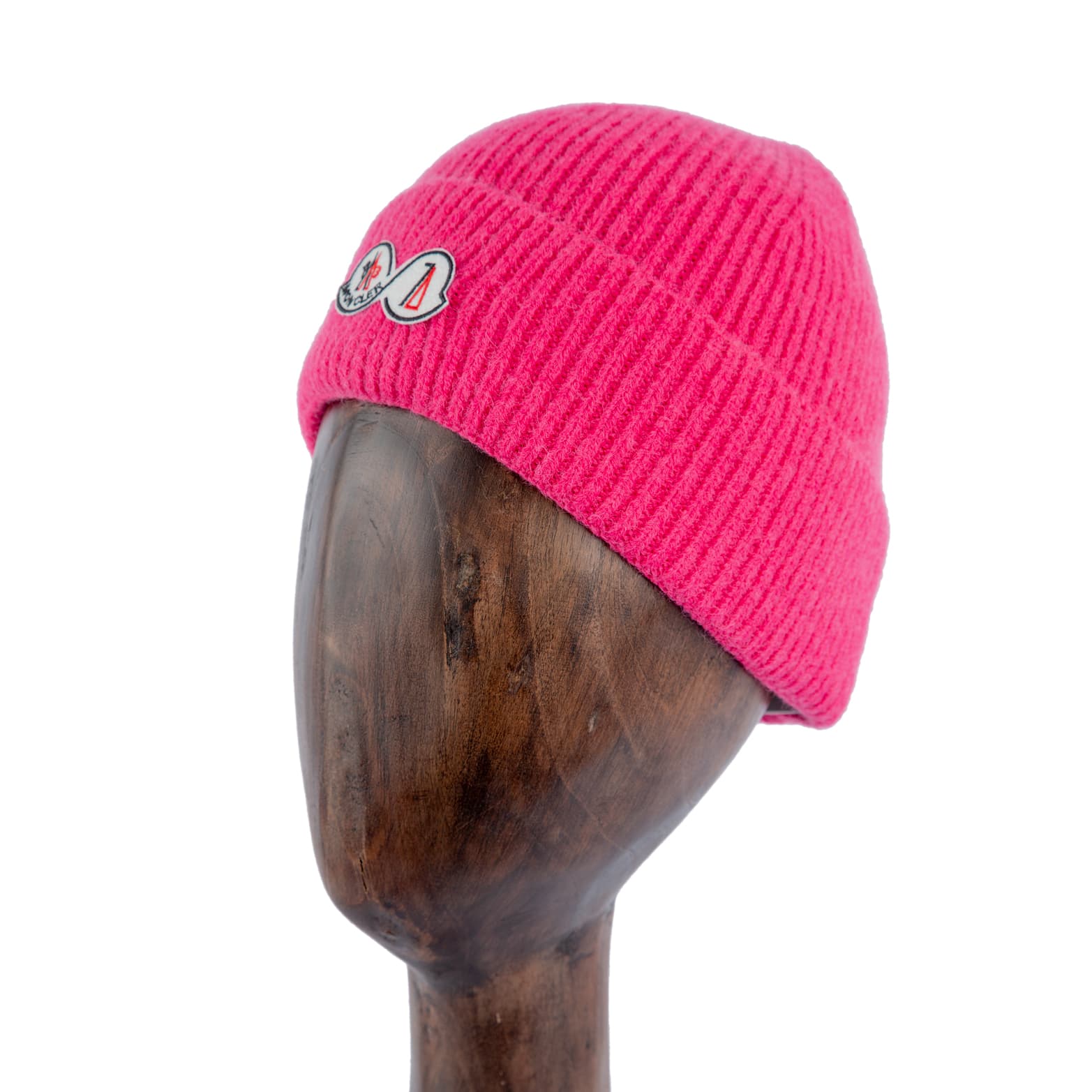 Rib-Knit Beanie, pink, wool, with a logo, Shop now on Agu.ng