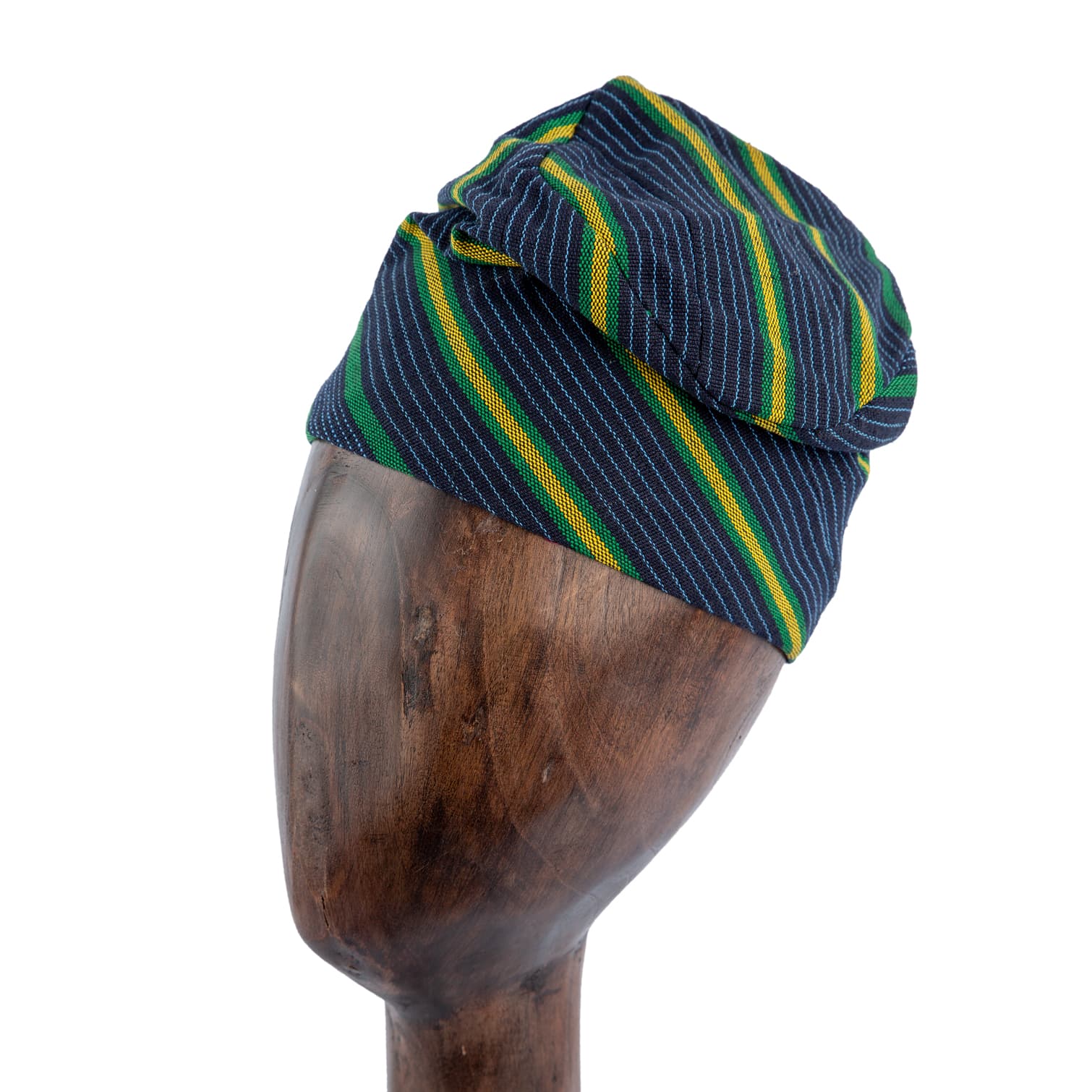 Striped Yoruba Men’s Traditional Cap/ Fila, Aso Oke fabric, Nigerian hat, cultural headwear