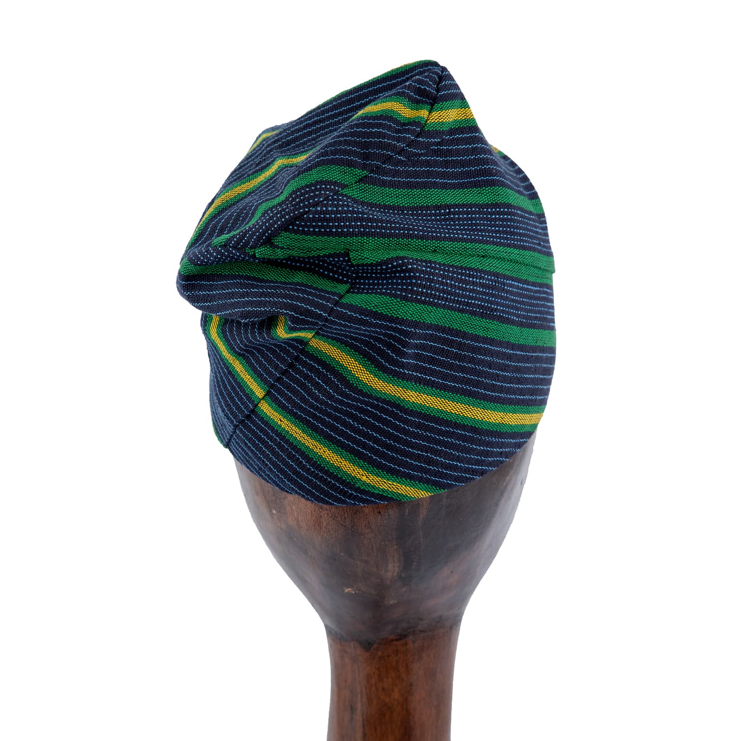Striped Yoruba Men’s Traditional Cap/ Fila, Aso Oke fabric, Nigerian hat, cultural headwear