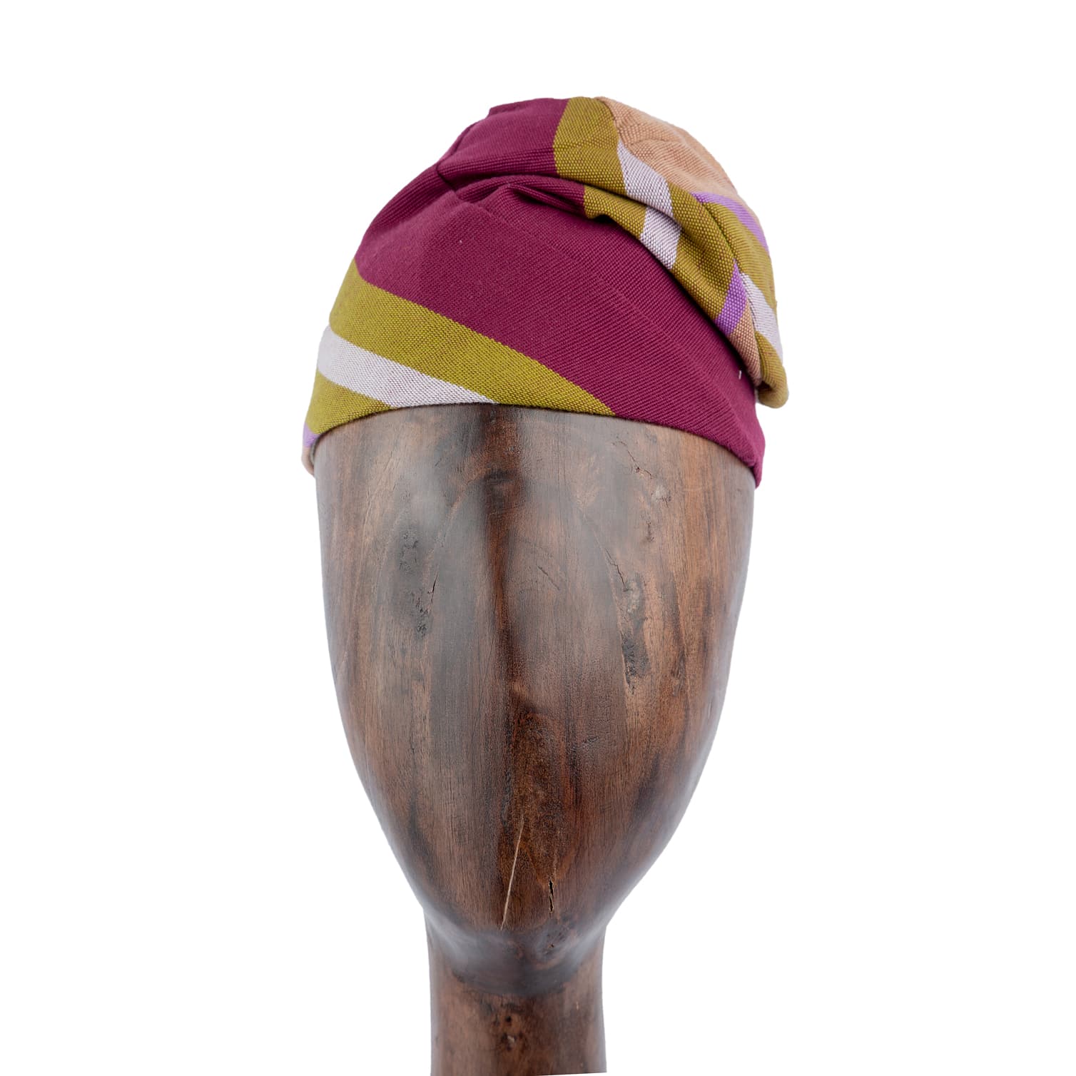 Brown and Gold Geometric Aso Oke Fila Cap, Nigerian hat, cultural headwear, men's cap